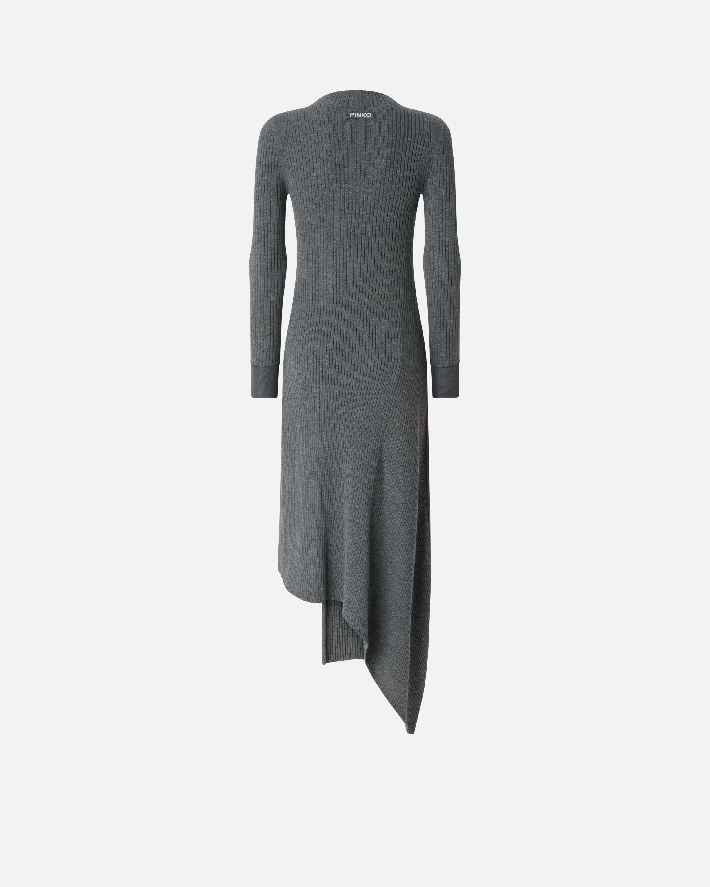 Pinko Flat Rib-knit Dress In Gray