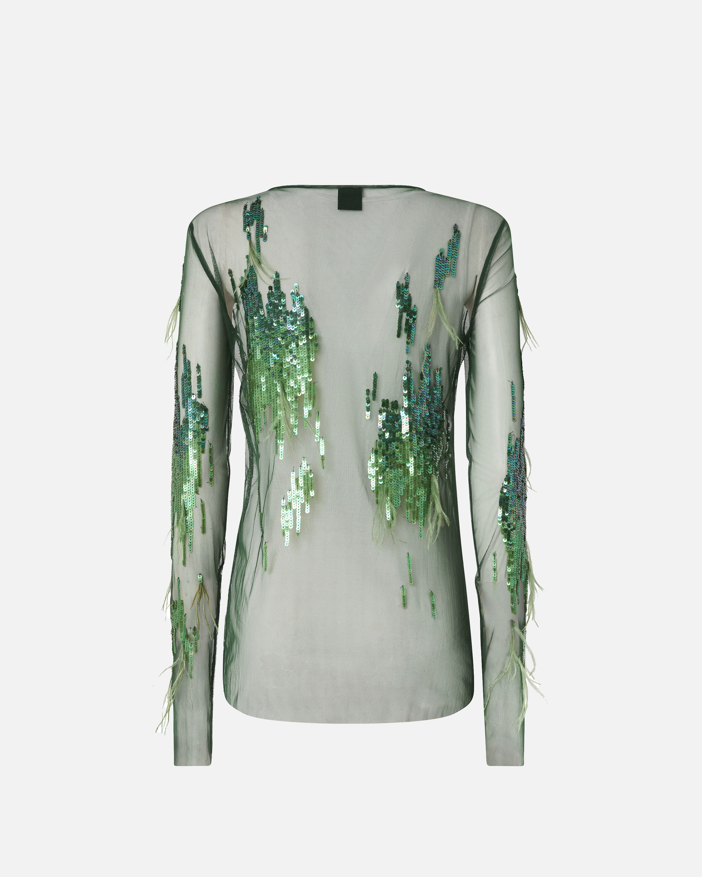 羽毛与亮片装饰透视针织衫 5