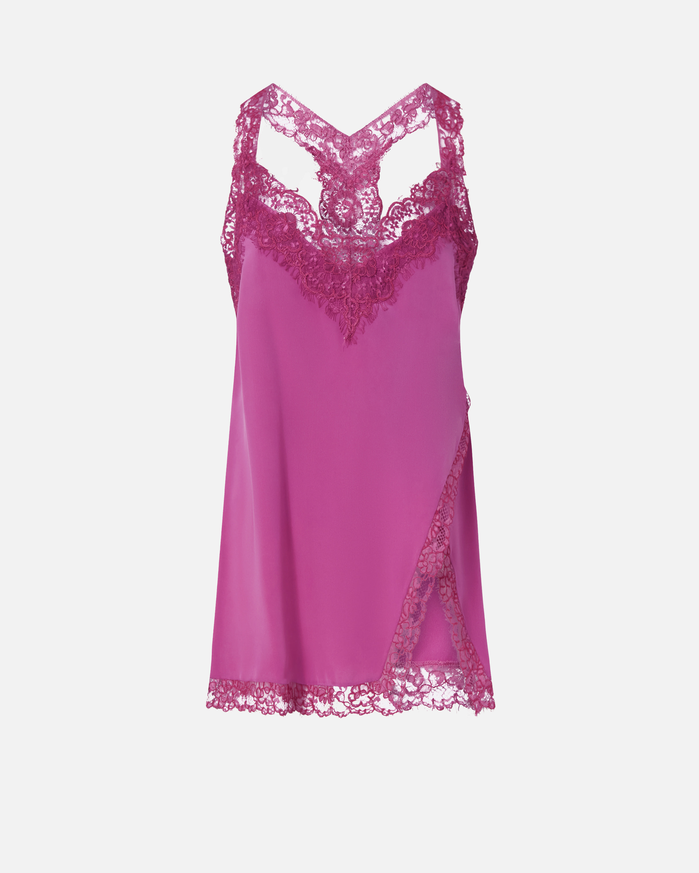Pinko Lace-trimmed Silk Top