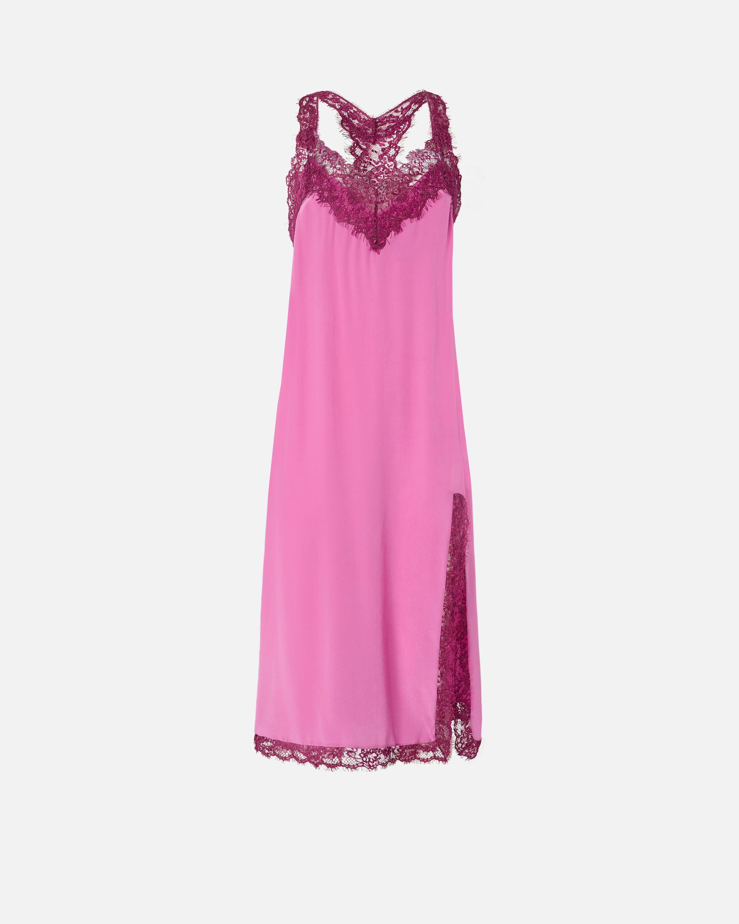Pinko Silk And Lace Lingerie Dress In Pink