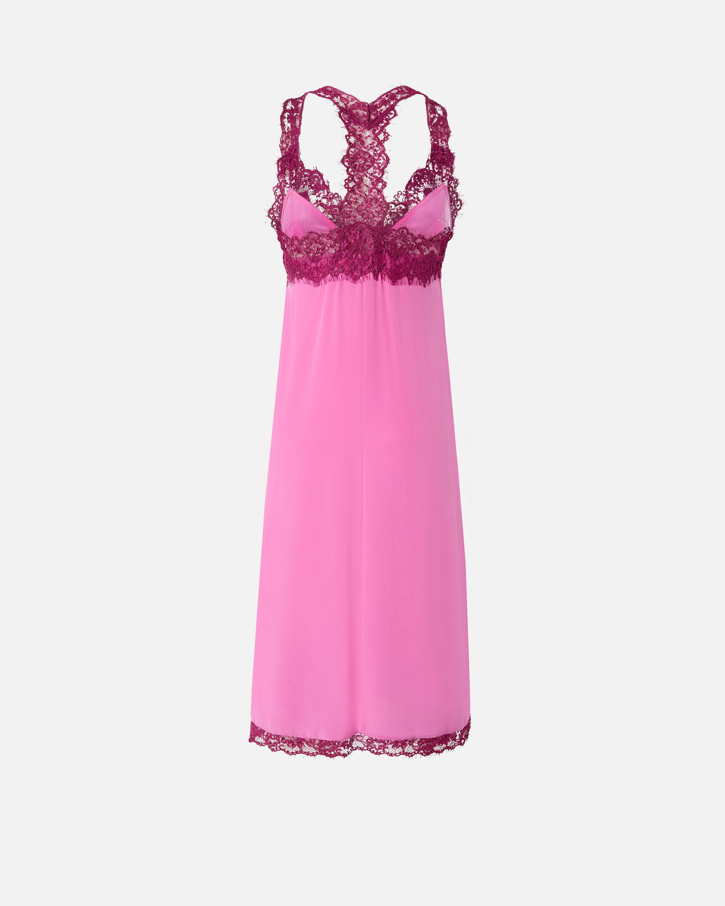 Pinko Silk And Lace Lingerie Dress In Pink