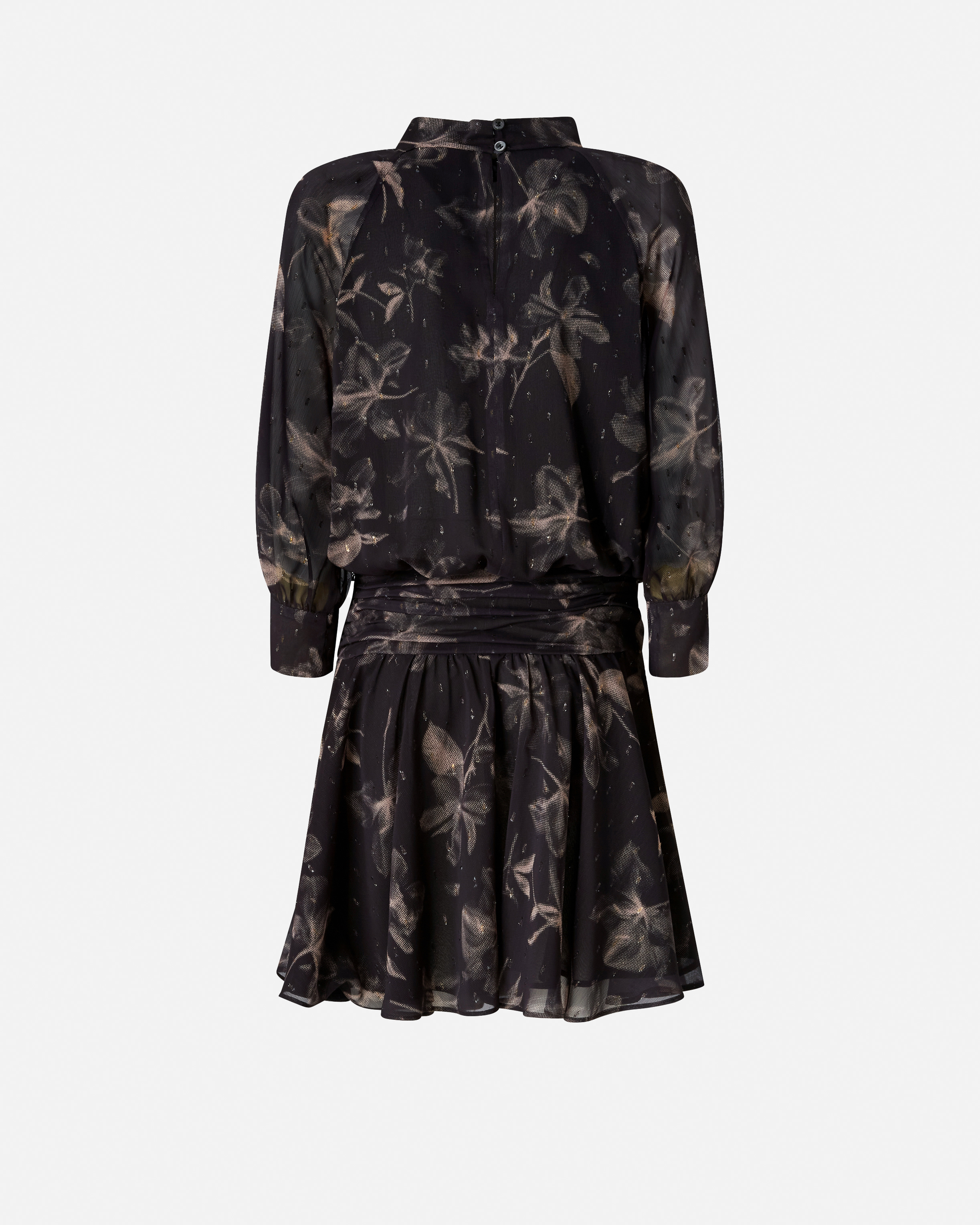 Pinko Floral-print Gathered Mini Dress In Animal Print