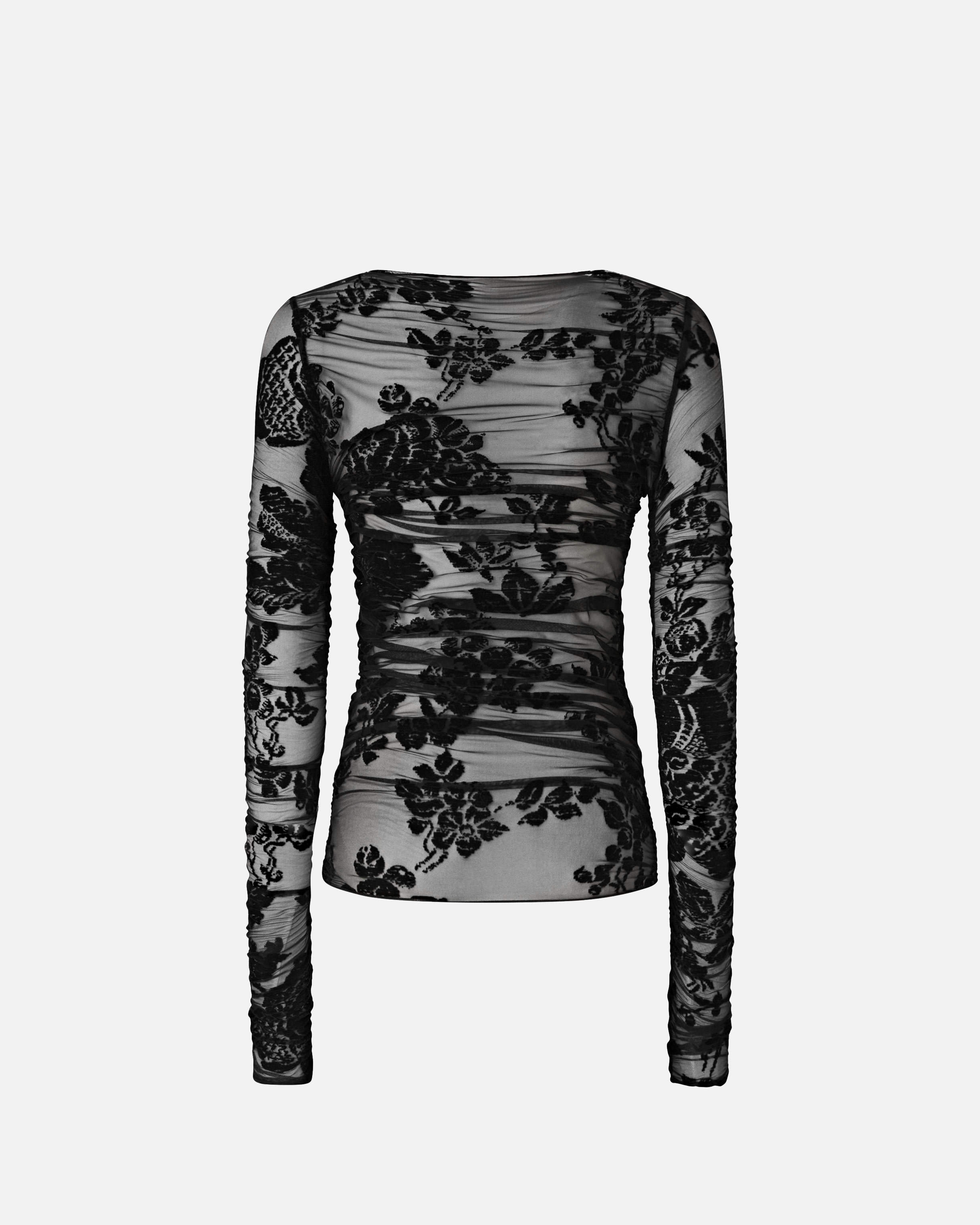 Pinko Sheer Flock-print Sweater In Black