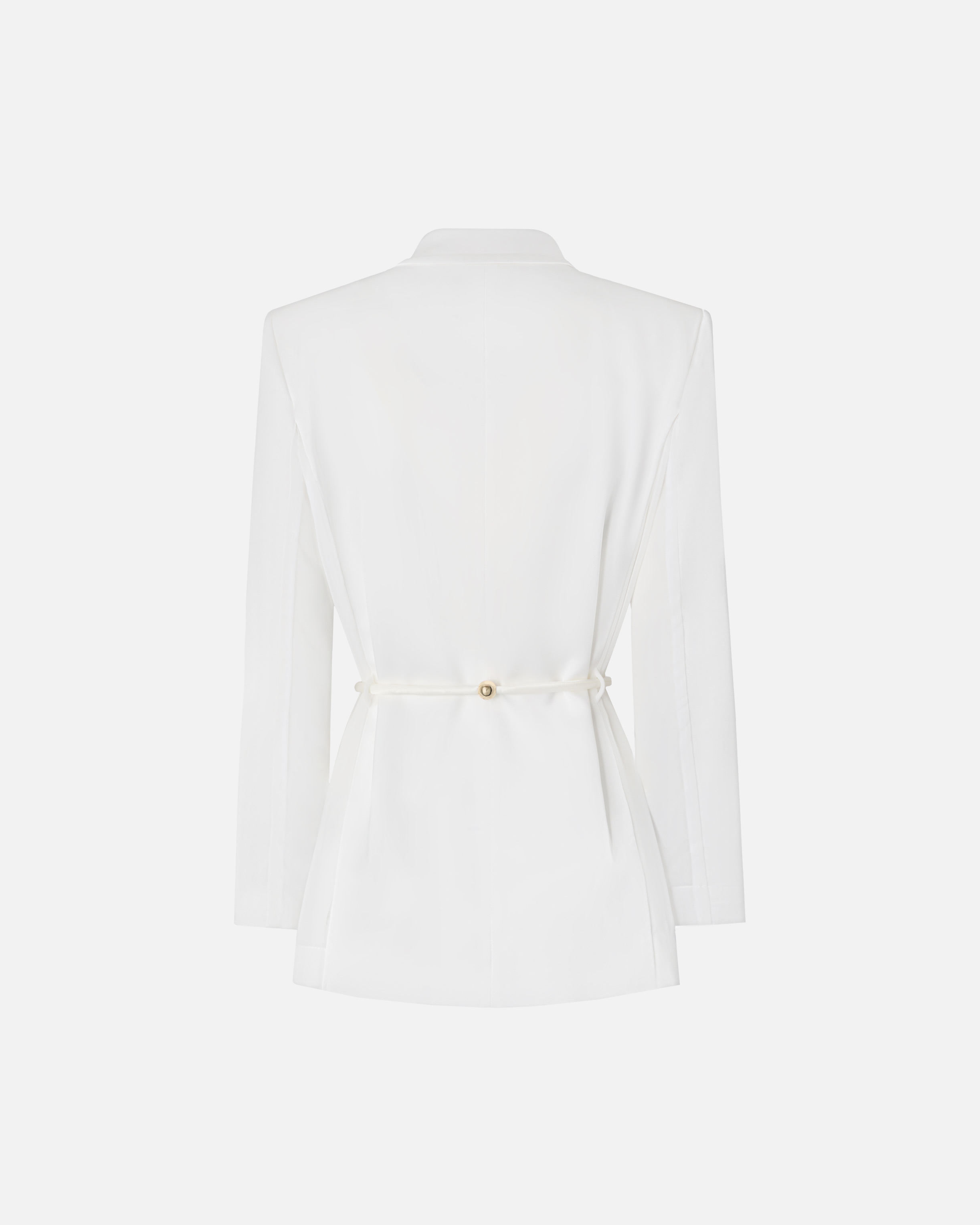 Pinko Shiny Satin Blazer With Belt And Boule In White