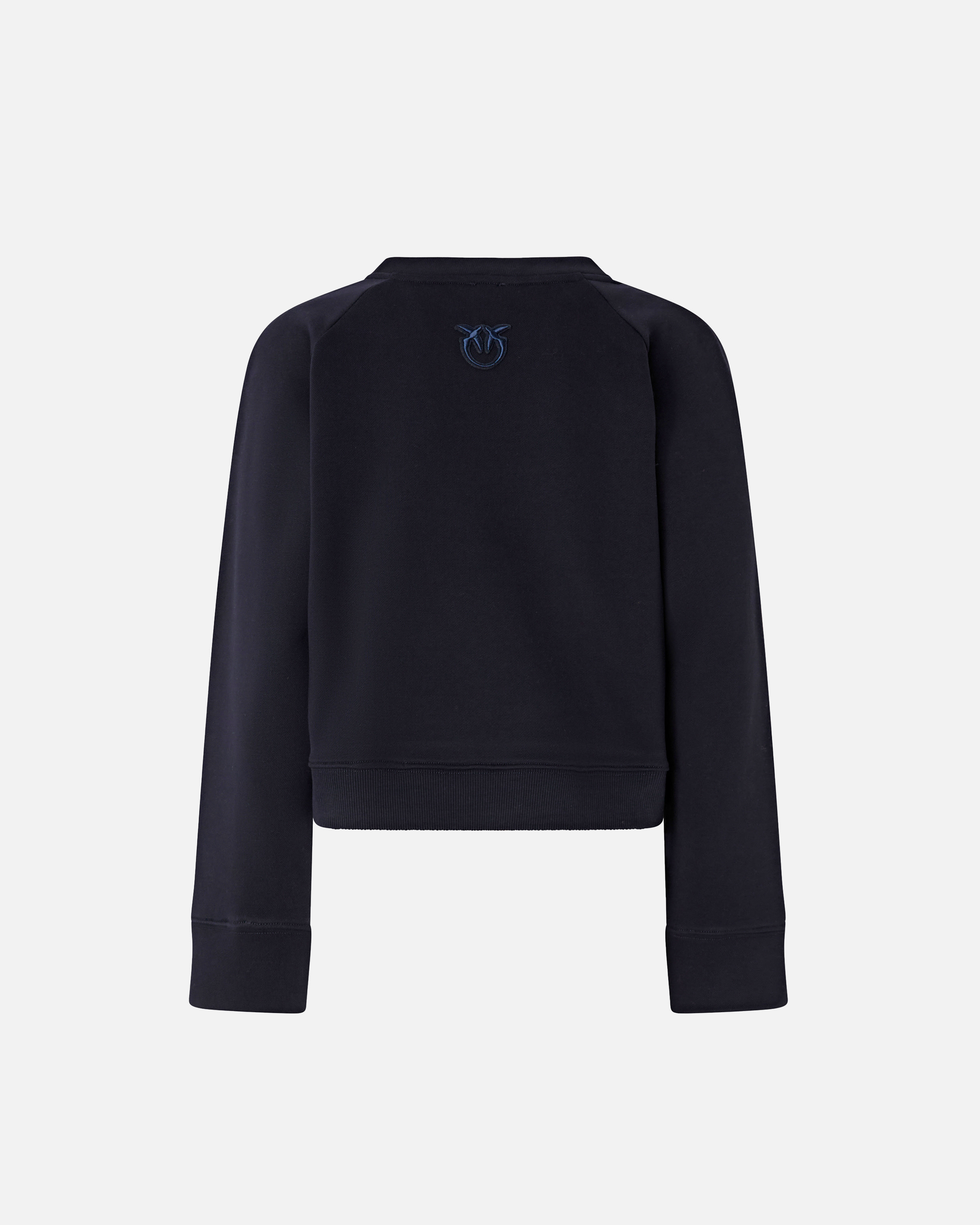 Pinko Crewneck Knitwear With Gold Logo Buttons In Blue