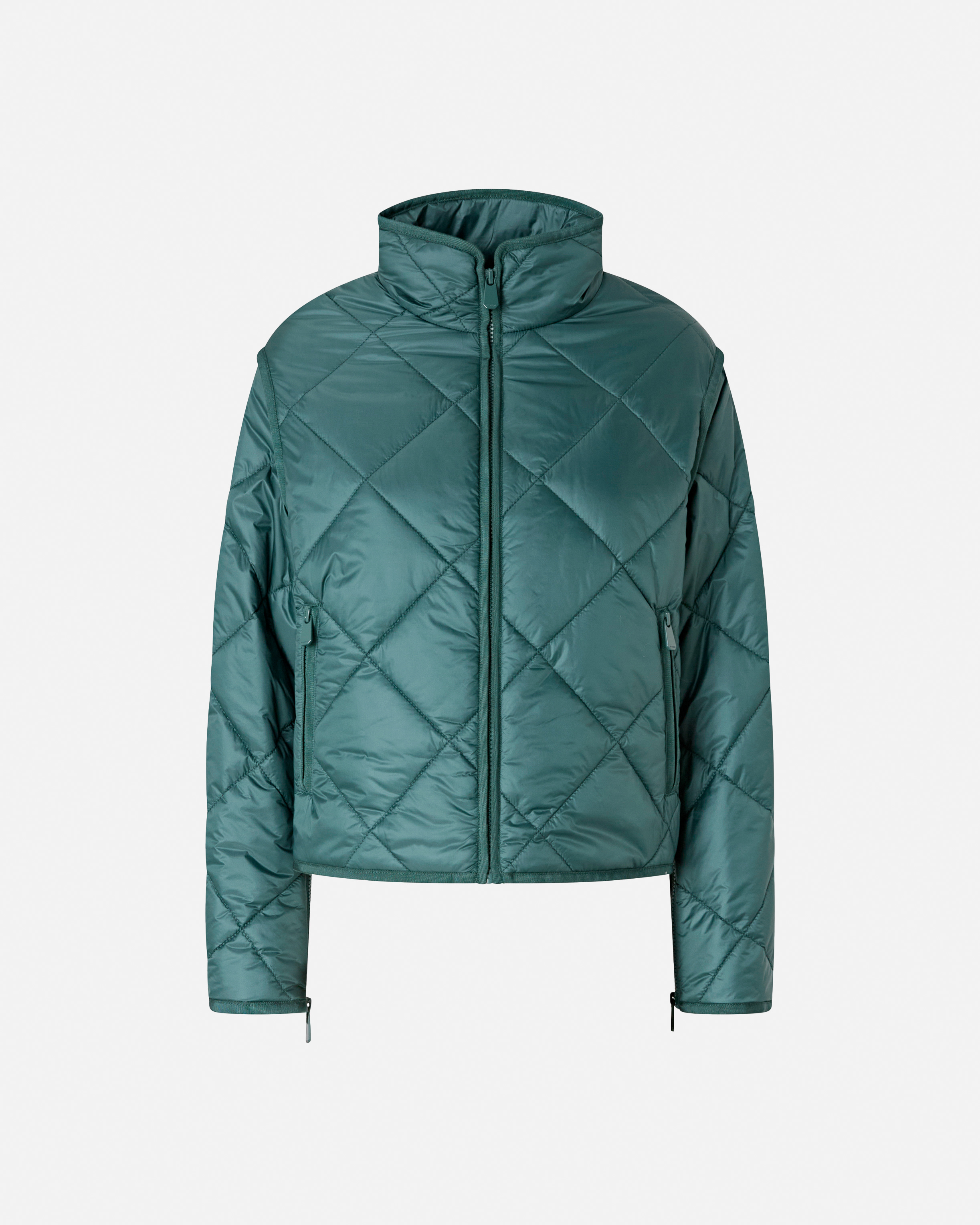 Pinko Quilted Technical Canvas Jacket In Green