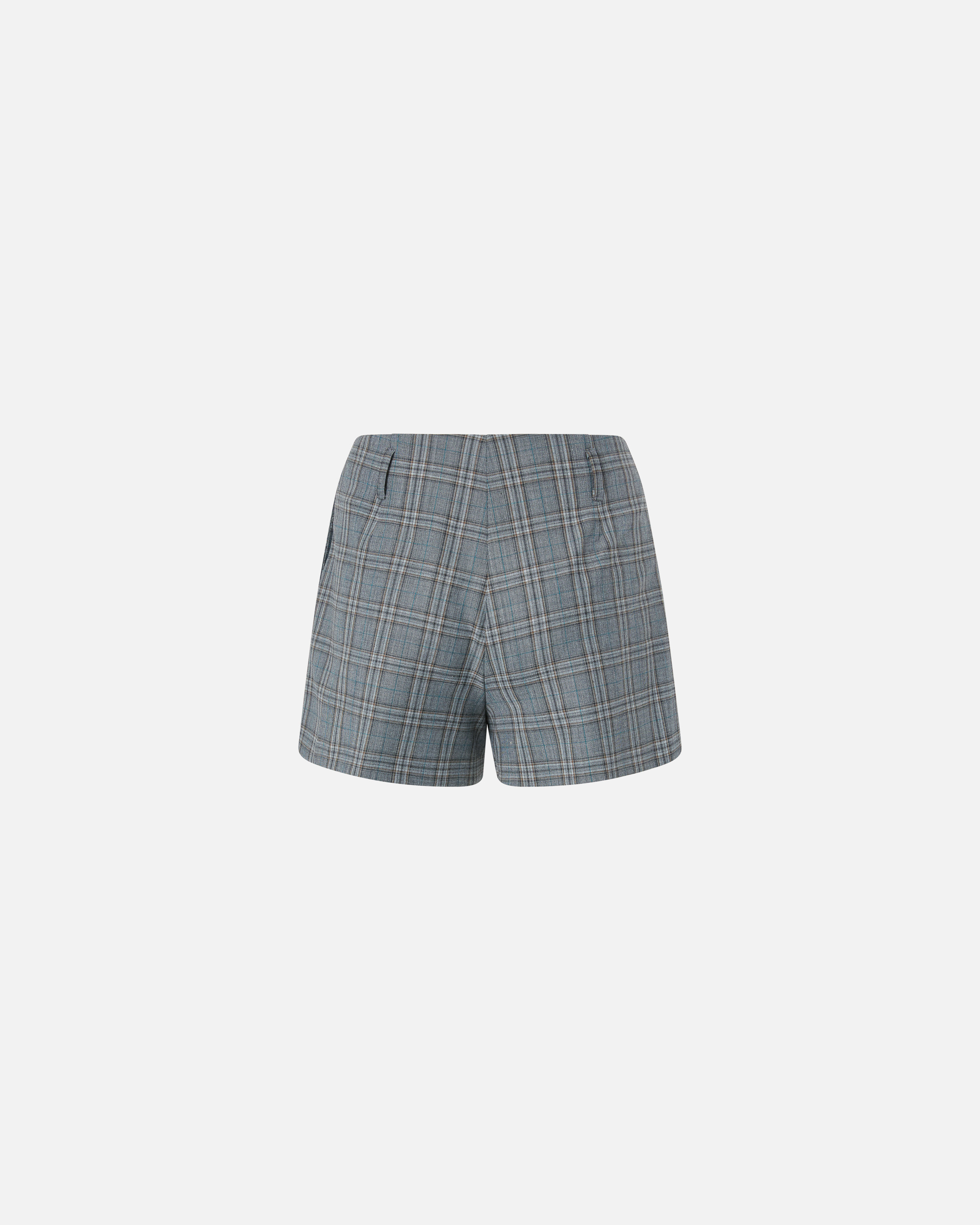 Pinko Wide Shorts With Checked Pattern In Dark Grey/grey
