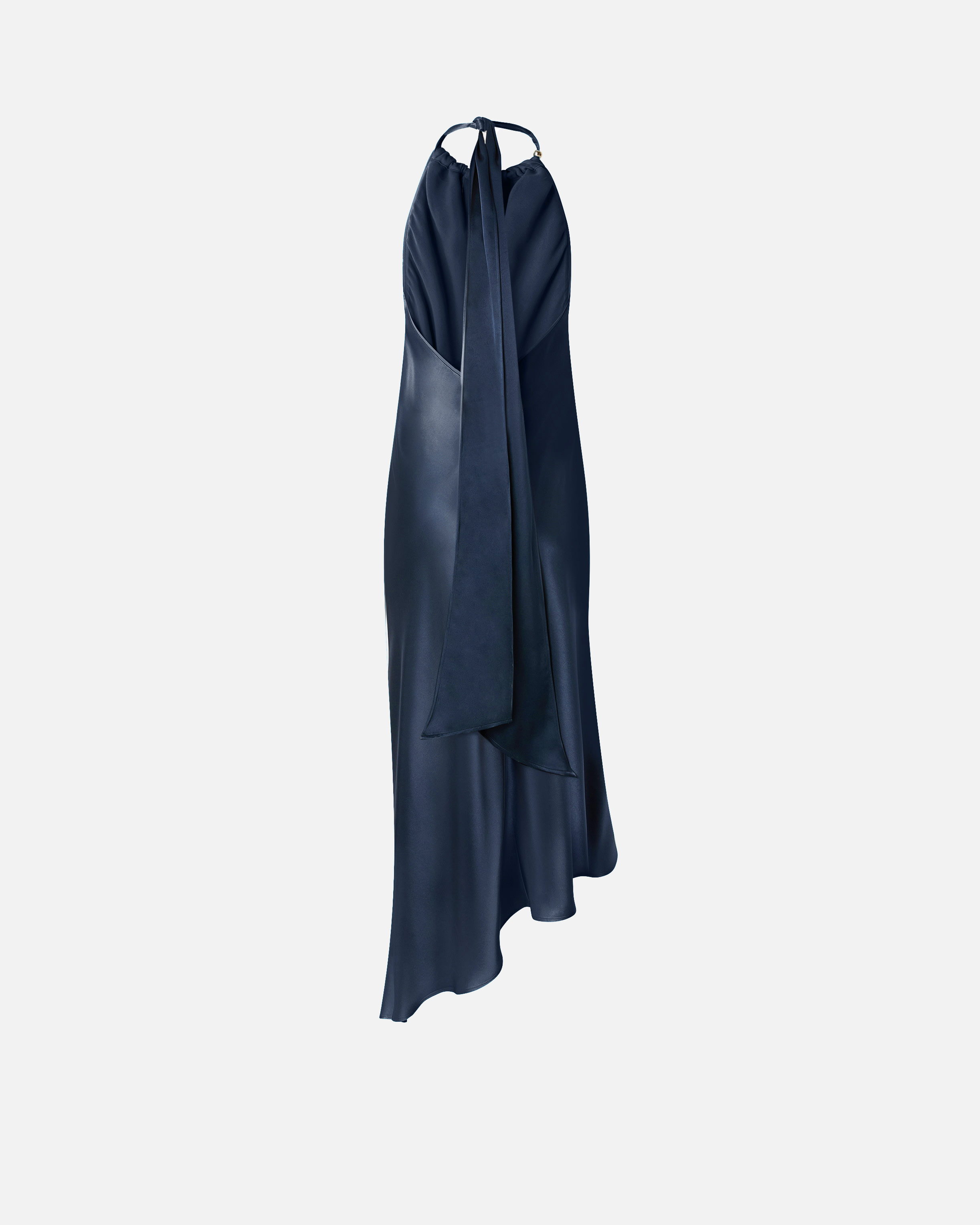 Pinko Halterneck Asymmetric Midi Dress In Black