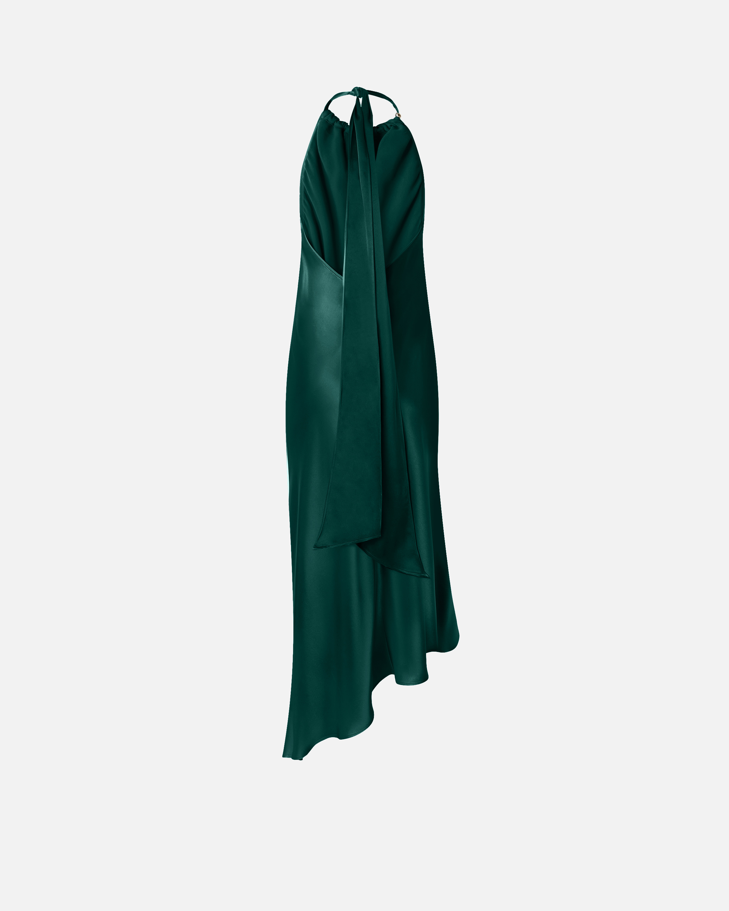 Pinko Halterneck Asymmetric Midi Dress In Green