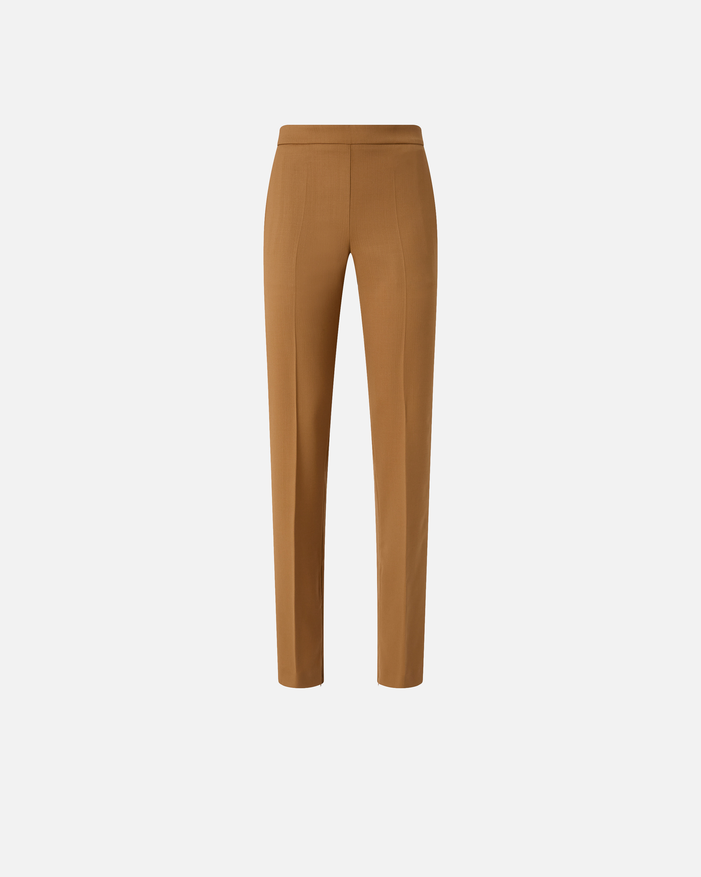 Pinko High-waisted Textured Wool Trousers In Brown