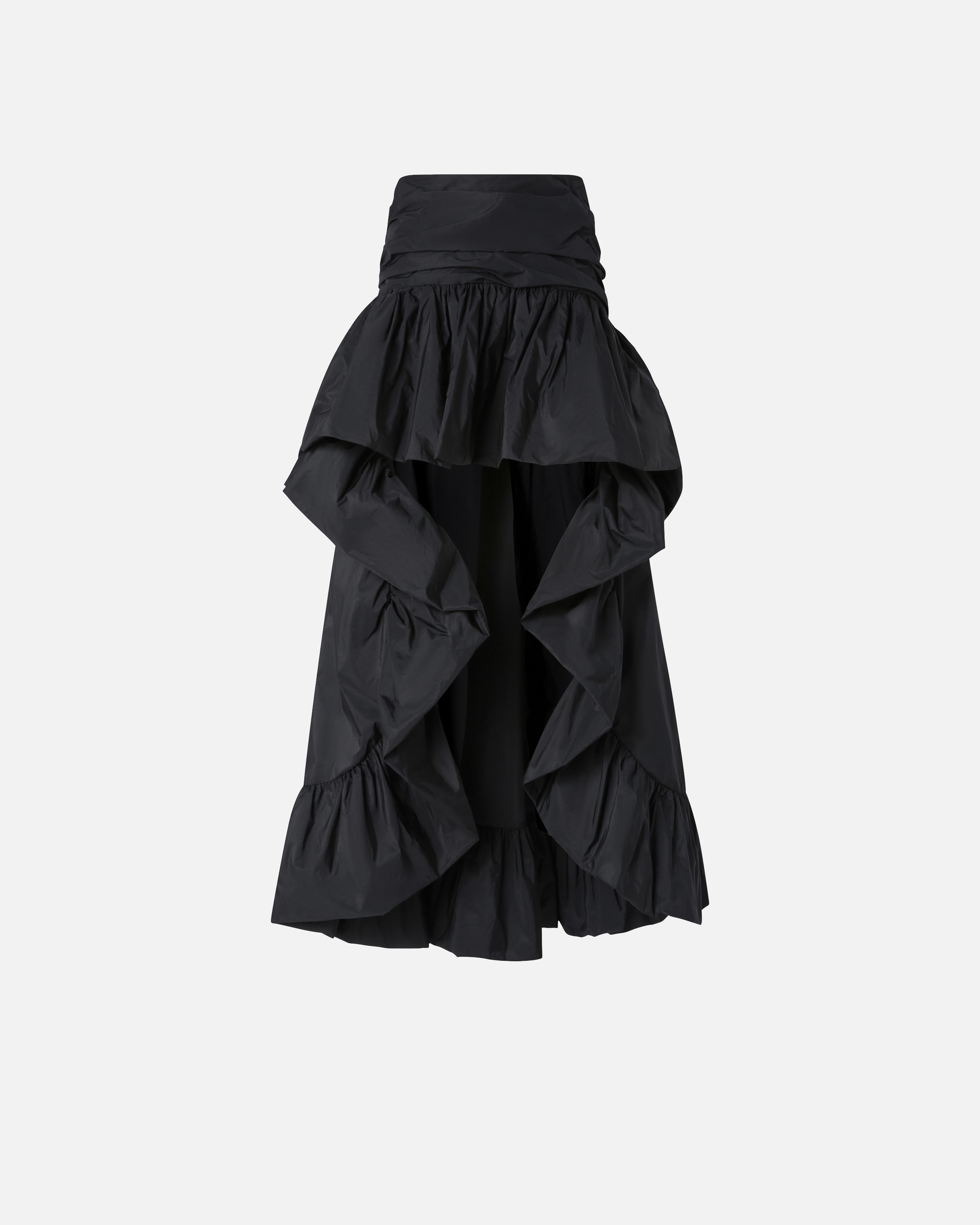 Pinko Ruffled Asymmetrical Skirt In Black