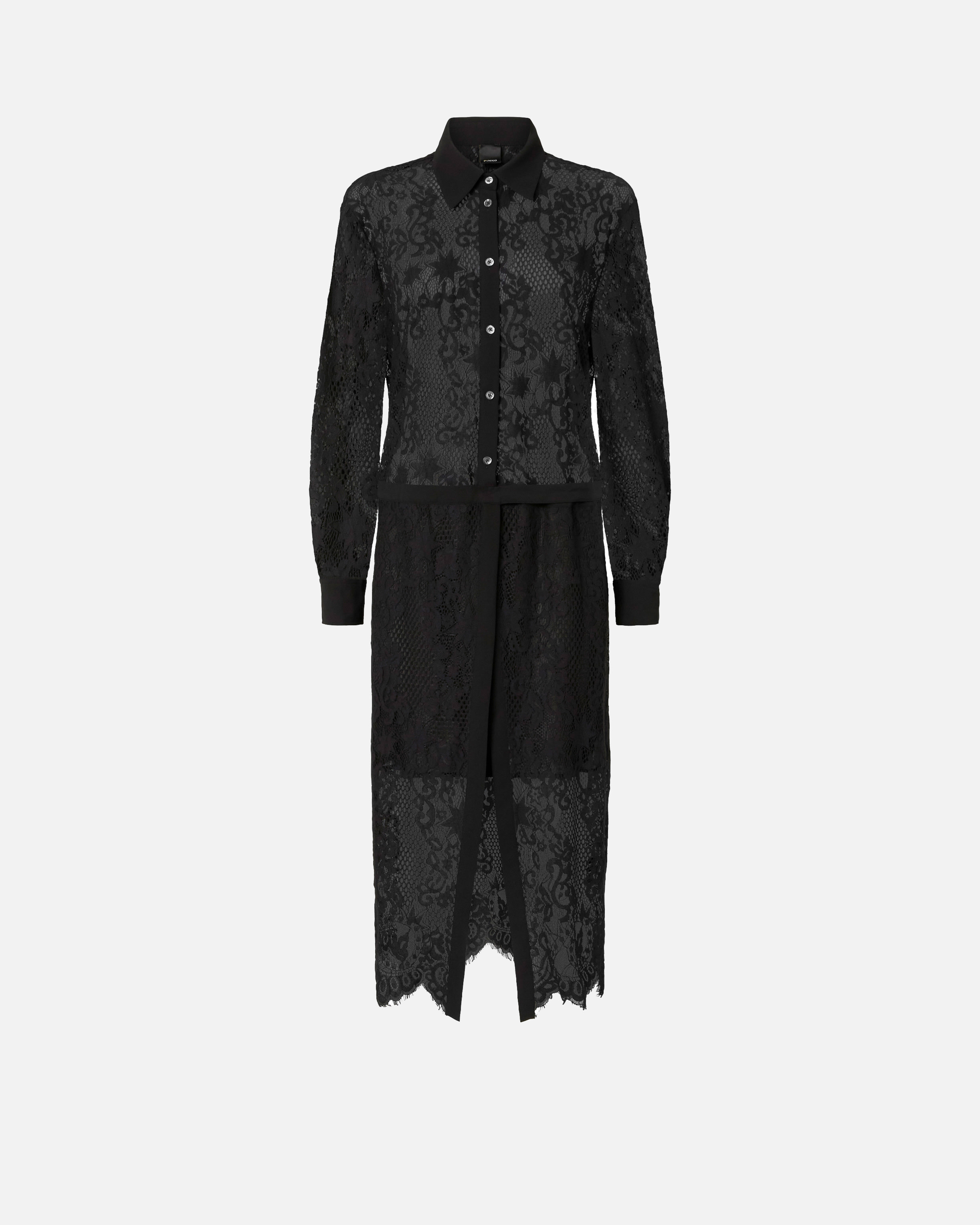 PINKO Ibis satin and lace long dress ピンコ Pinko Floral-print long dress - Black - Women | 102634A1FEZZ2