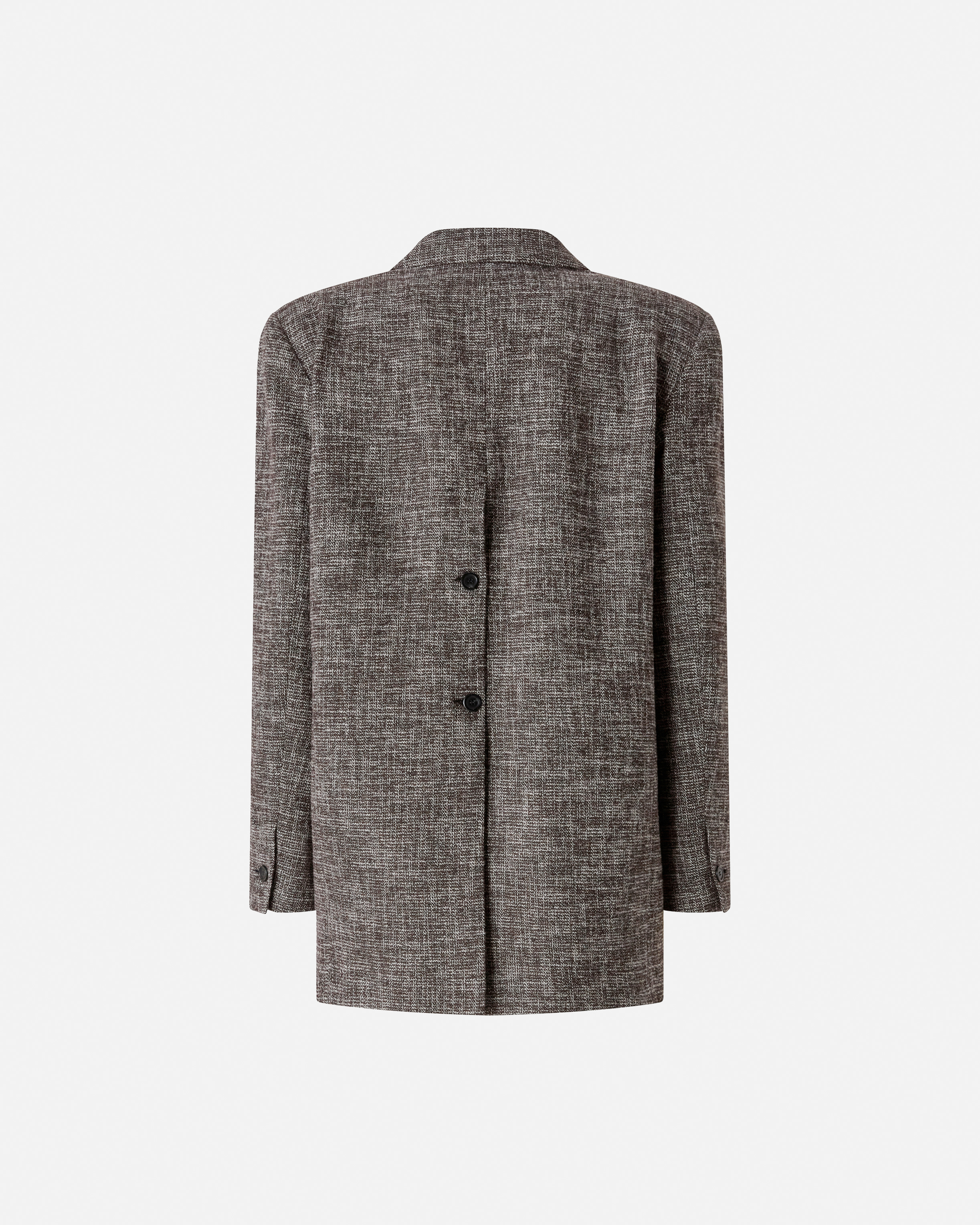 Pinko Double-breasted Flannel Blazer In Gray
