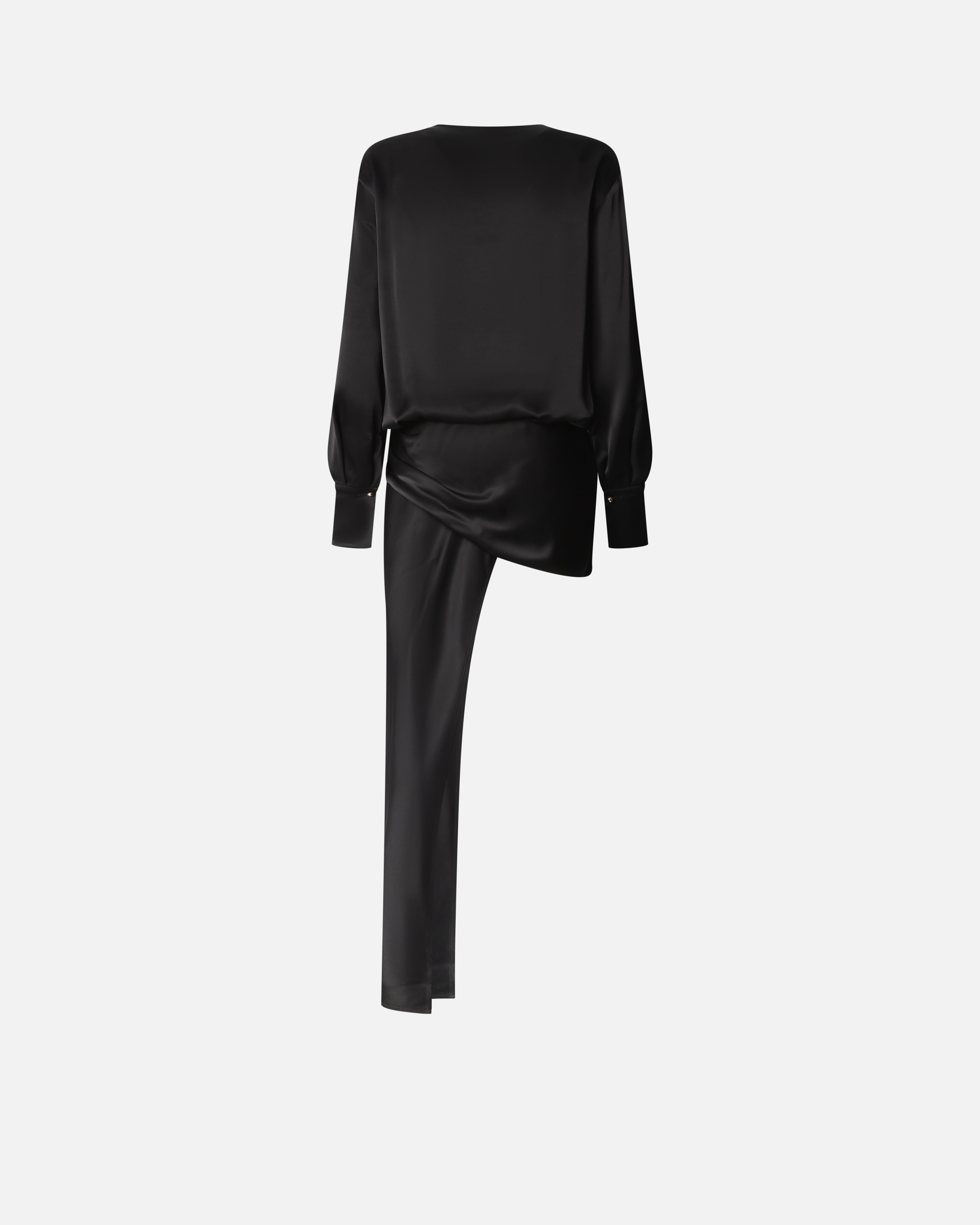 Pinko Asymmetric Draped Mini Dress In Black