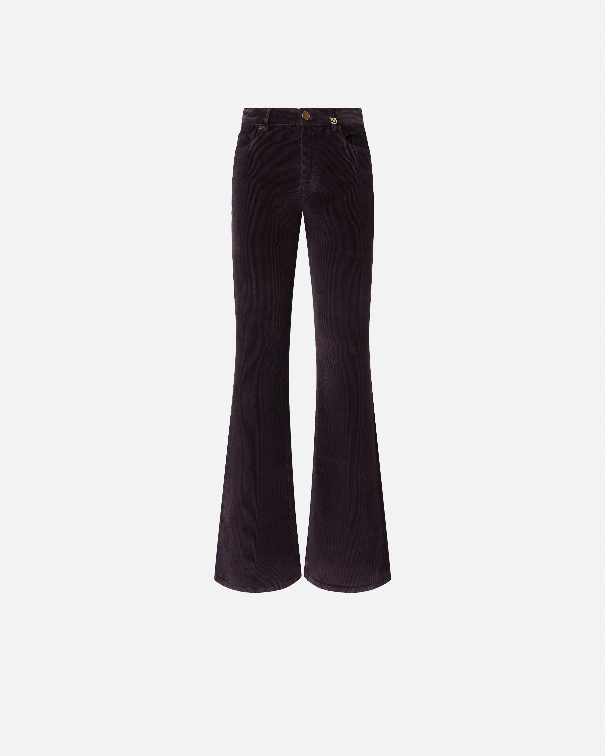 Pinko Flared Corduroy Trousers In Black