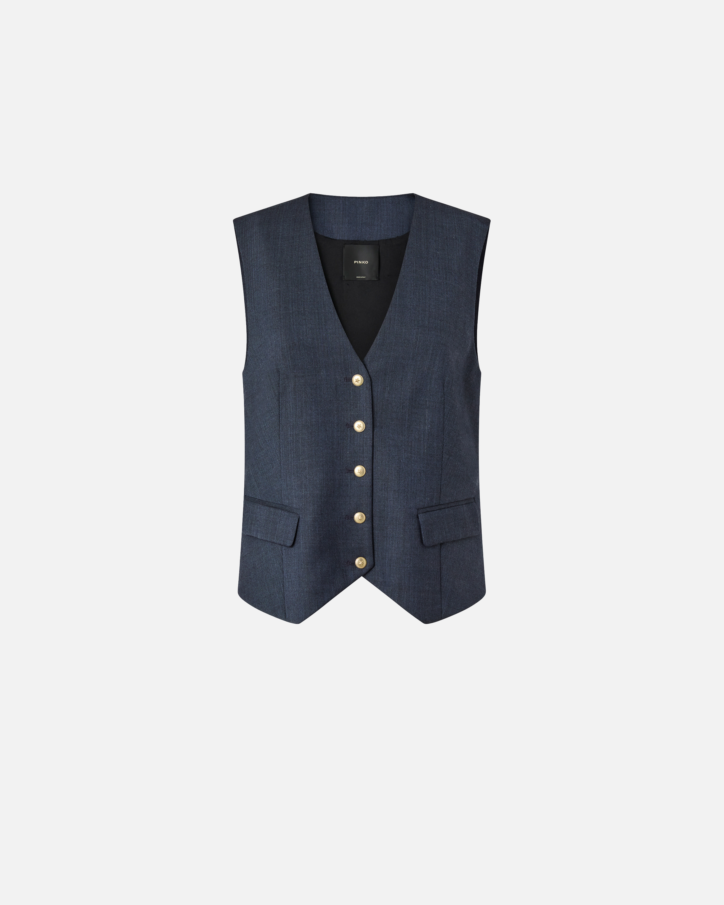 Pinko Elegant Textured Wool Waistcoat