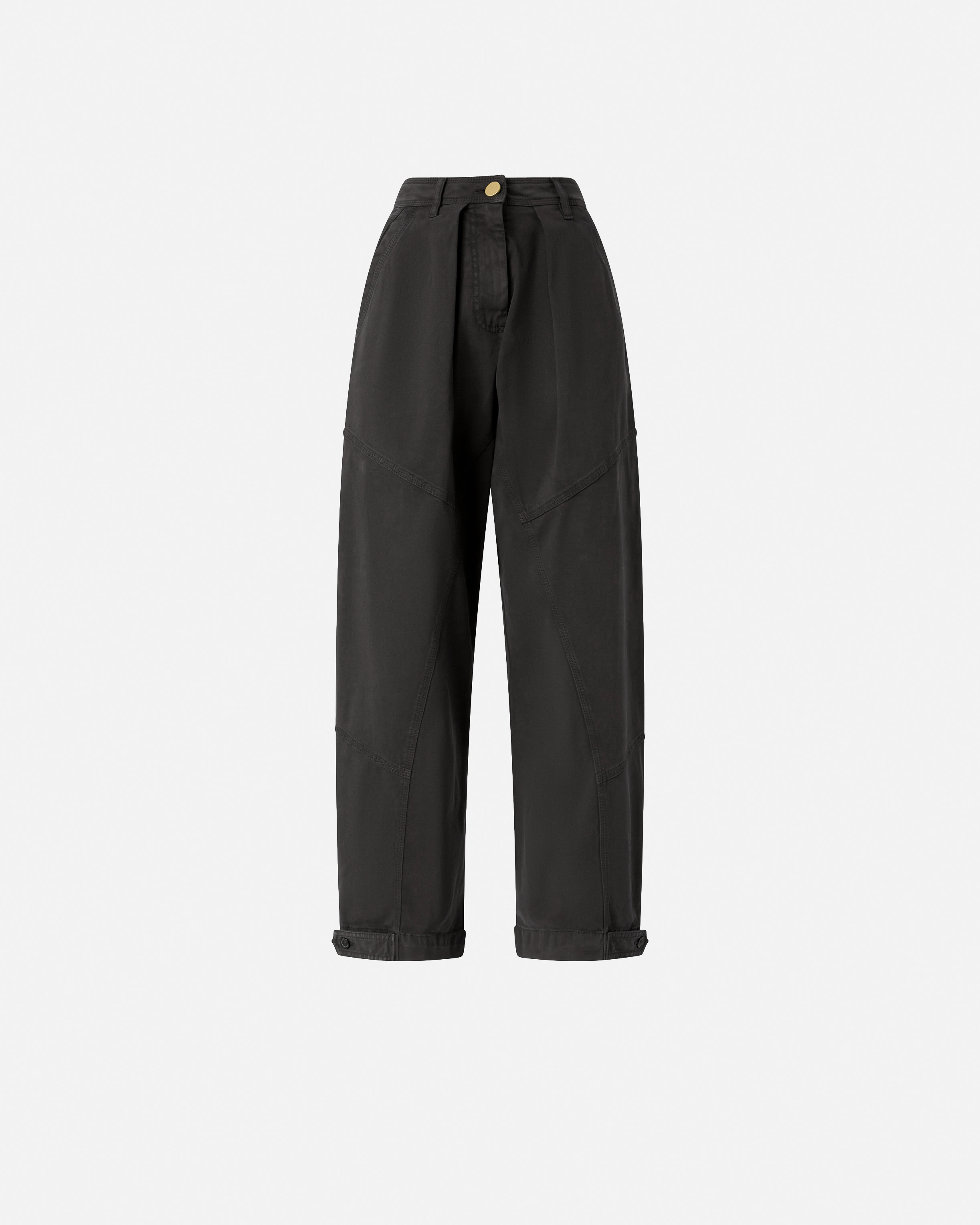 Pinko Brushed Cotton Balloon Trousers In Black