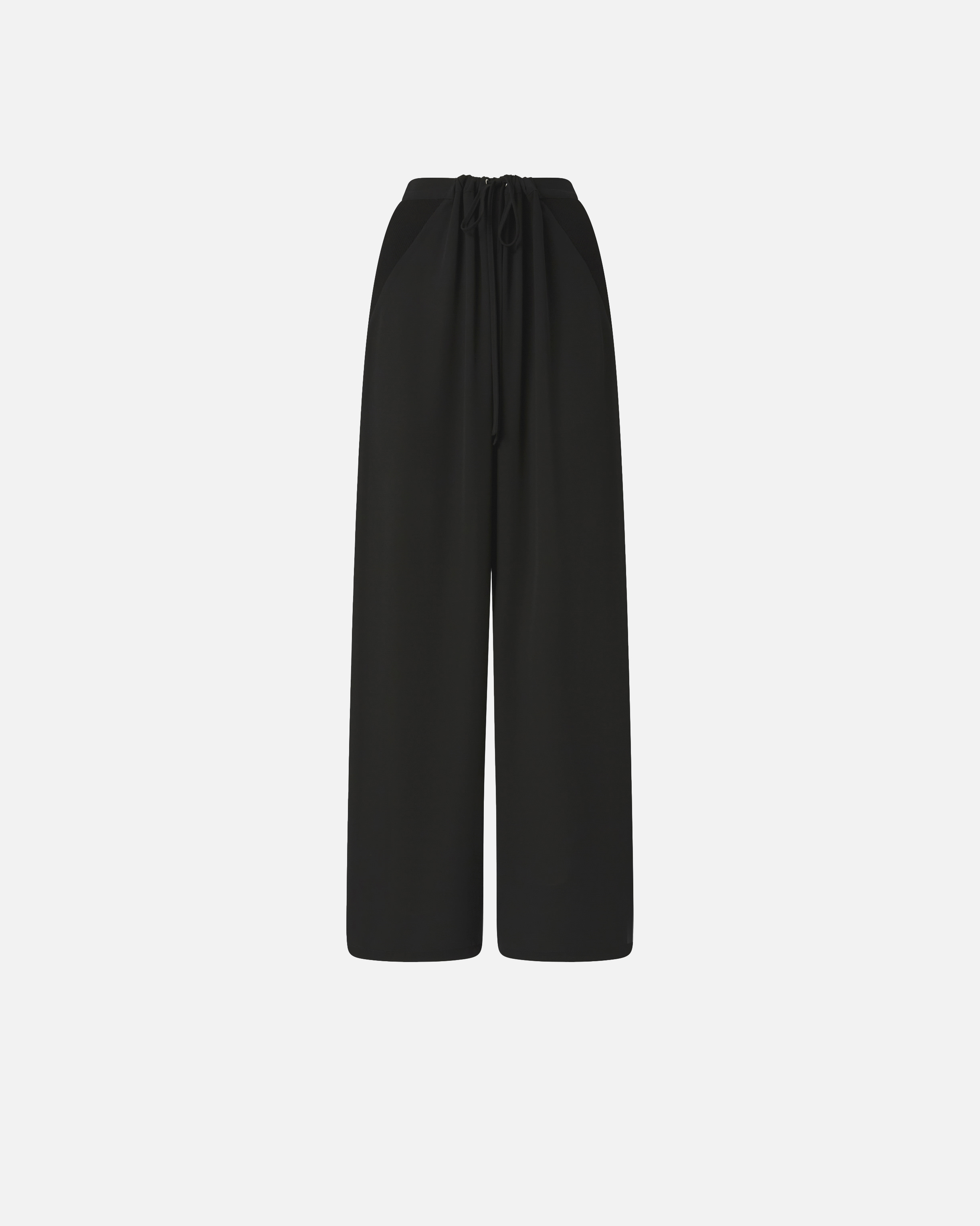 Pinko Wide-leg Trousers With Elastic Waist In Black