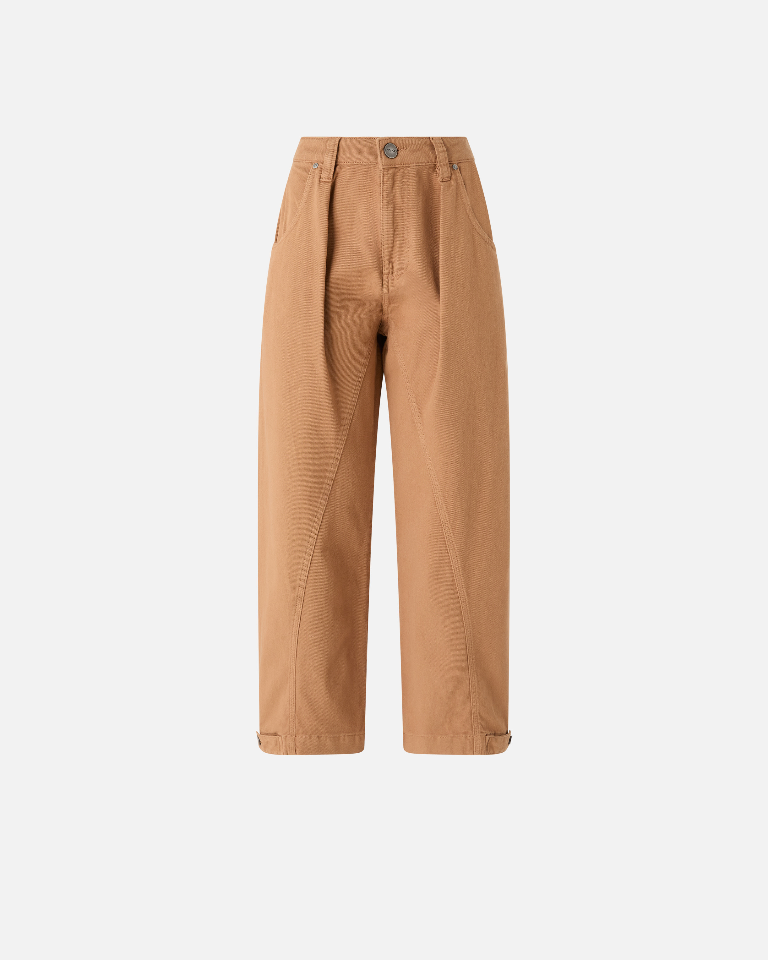 Old-effect leather balloon trousers - Beige - large | Pinko 