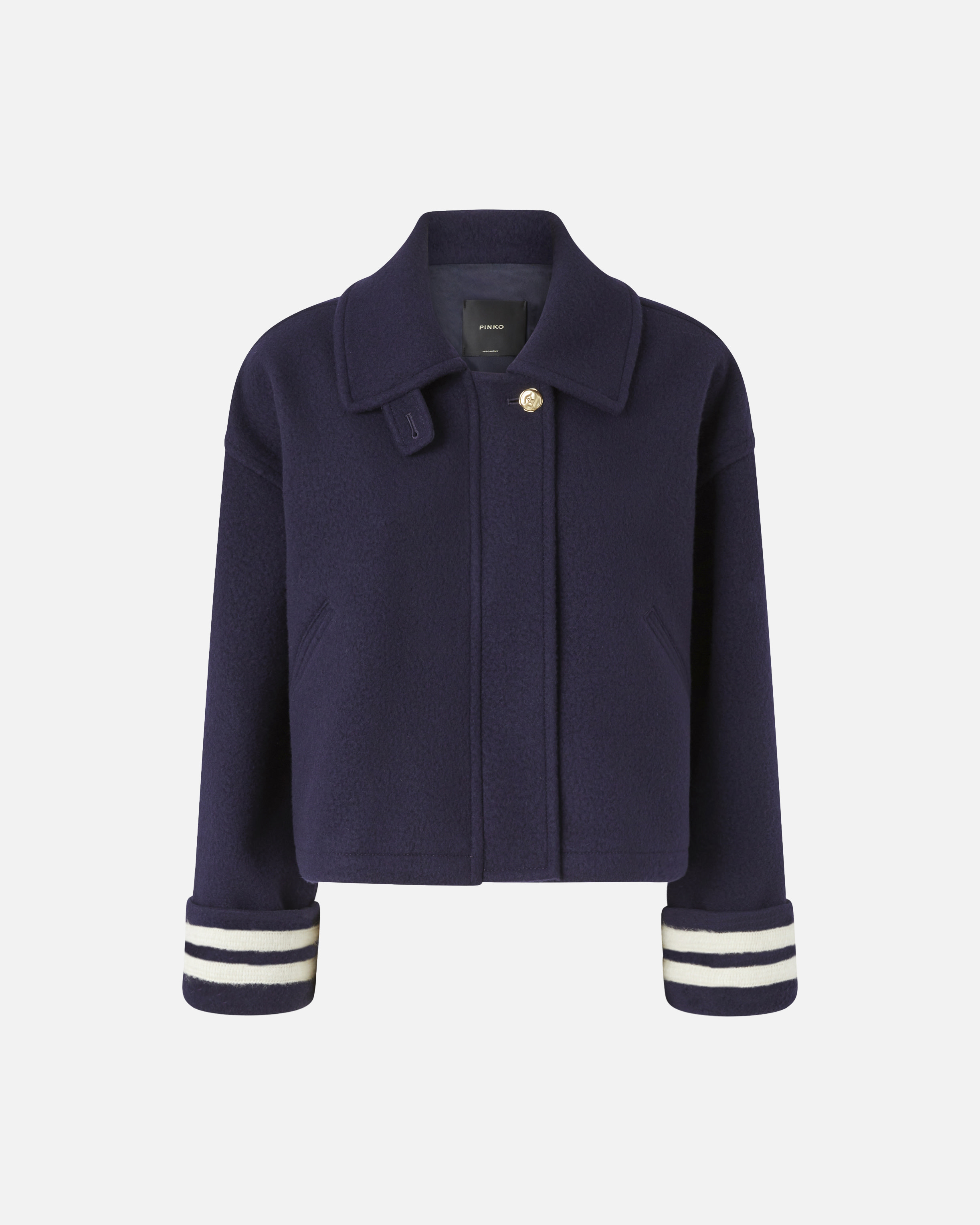 Pinko Long-sleeved Casual Jacket In Blue