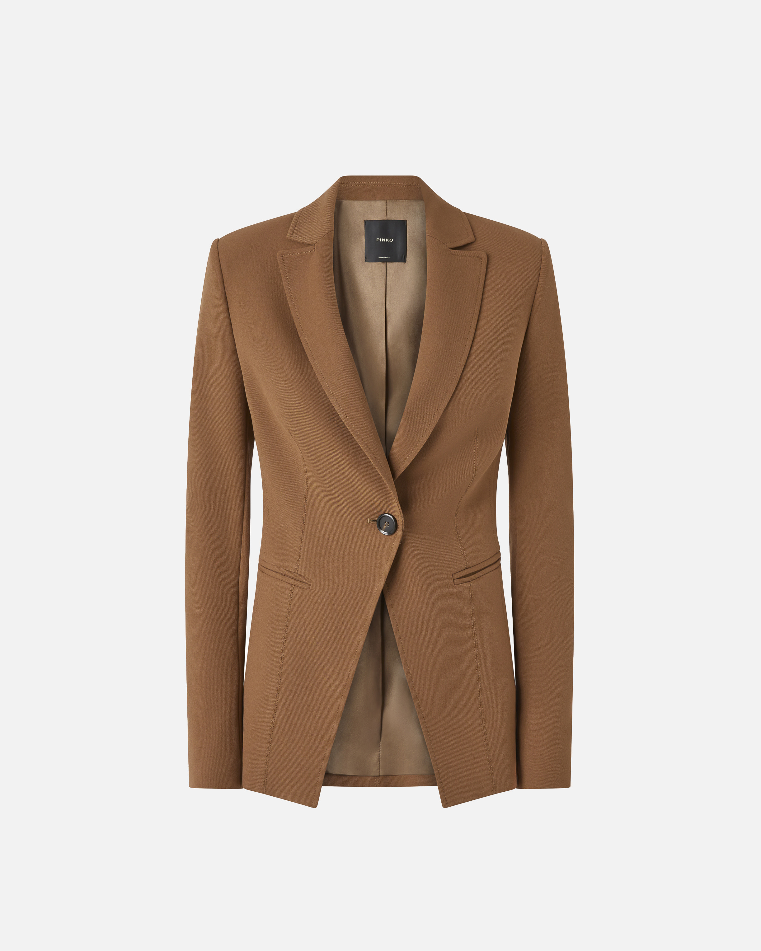 Giacca monopetto sfiancata - Marrone - large | Pinko 