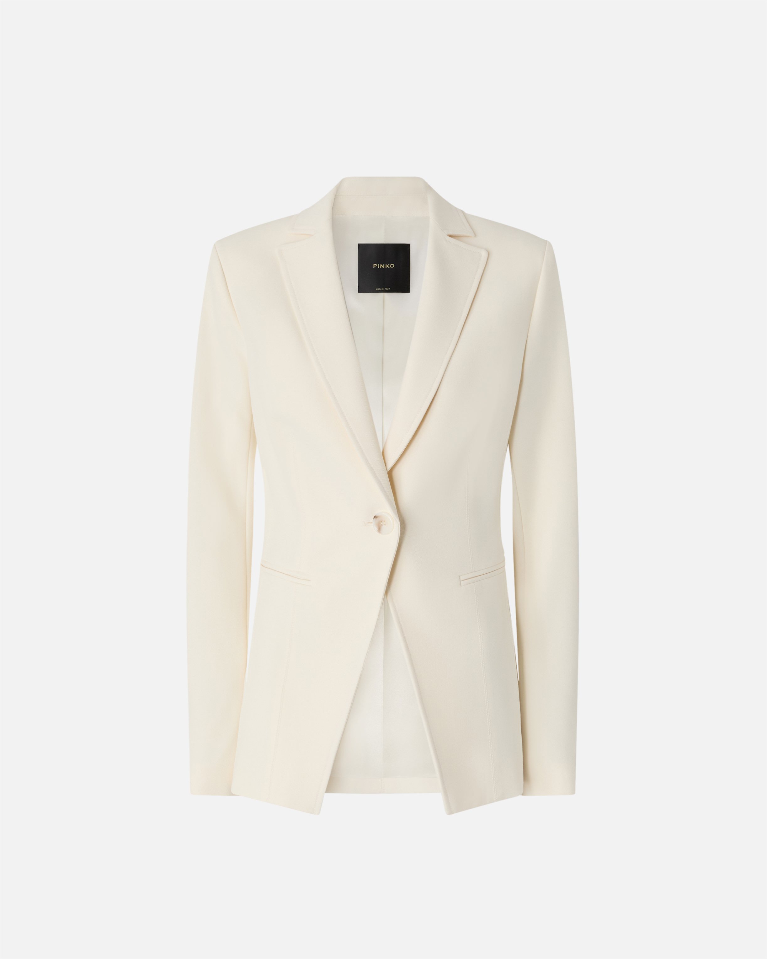 Pinko Tailored Blazer With Button And Back Vent In Neutral