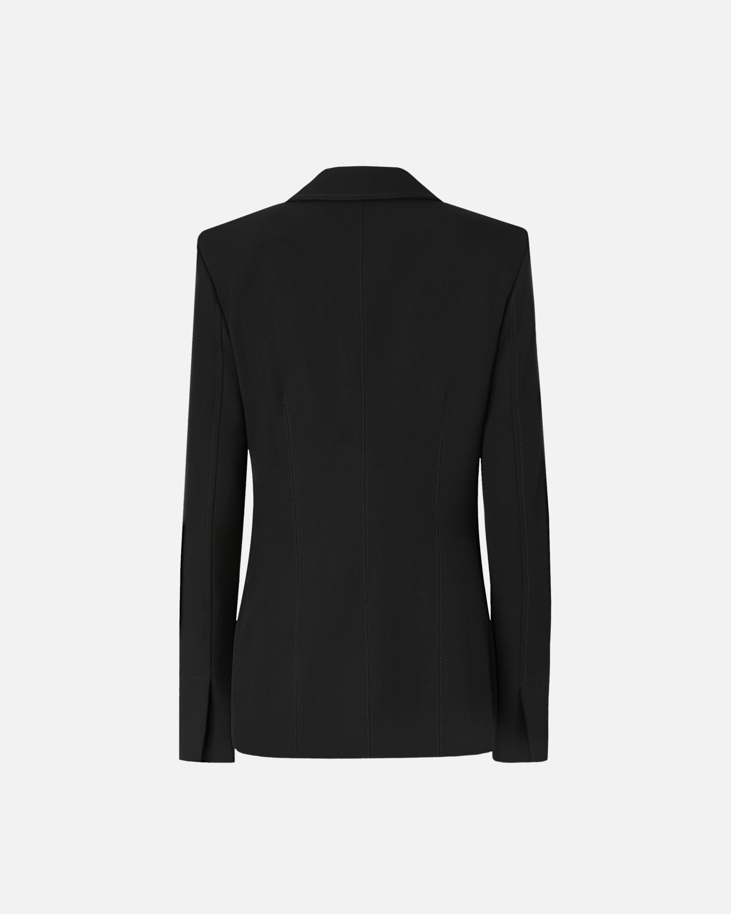 Pinko Single-breasted Jacket With Fitted Waist In Black