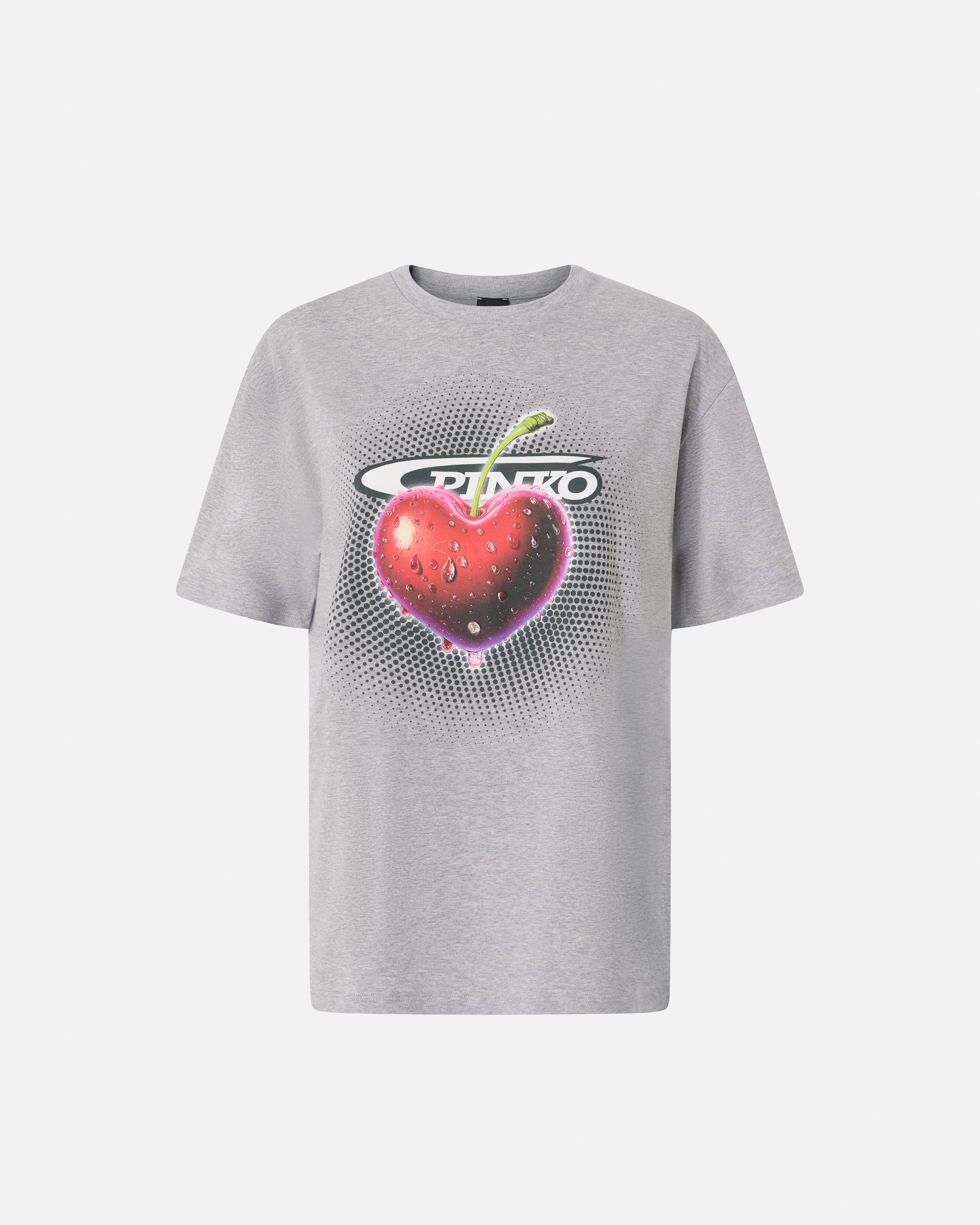 Printed melange T-shirt - Grey - large