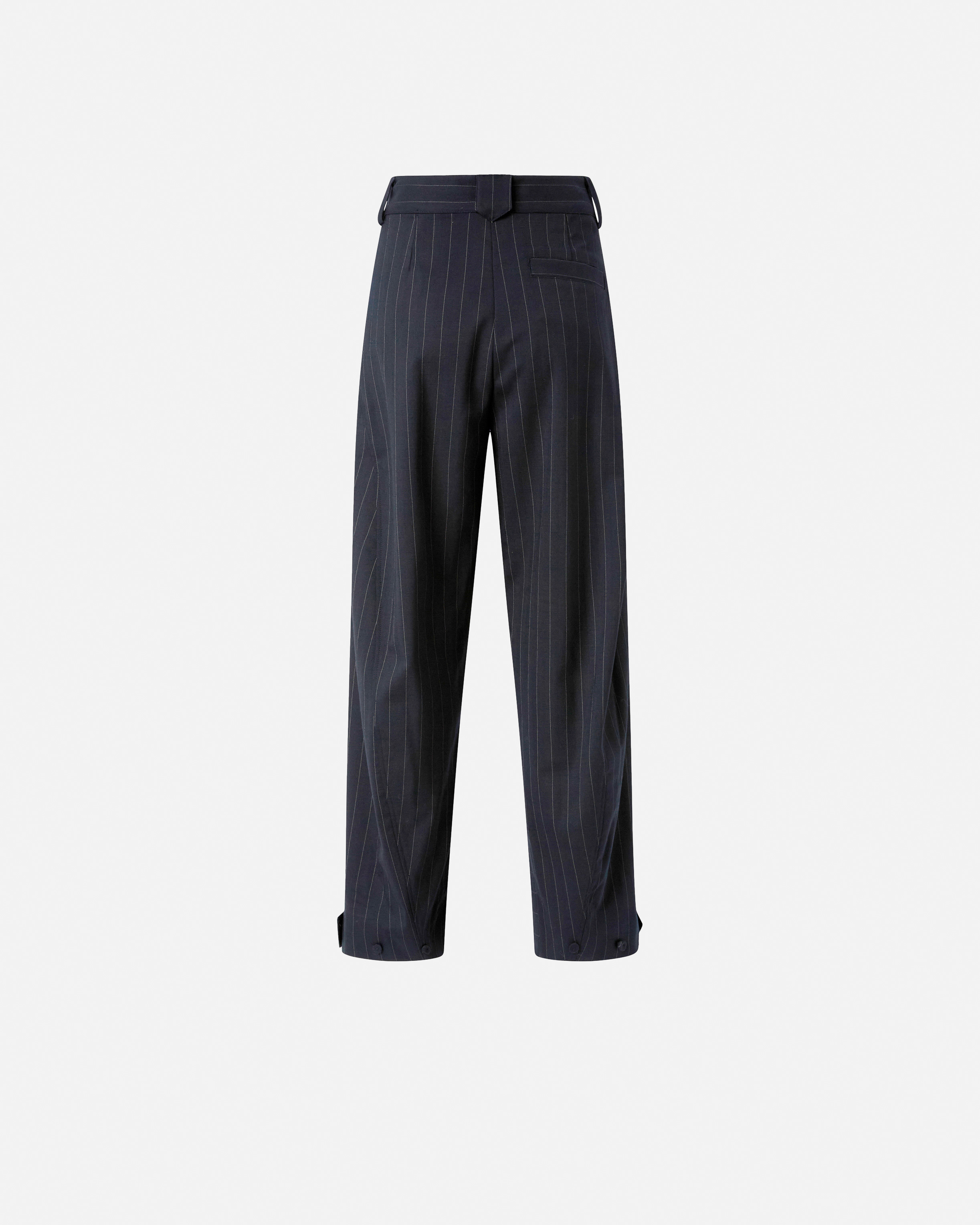 Pinko Wide Leg Pinstripe Trousers Pleated Front In Multi