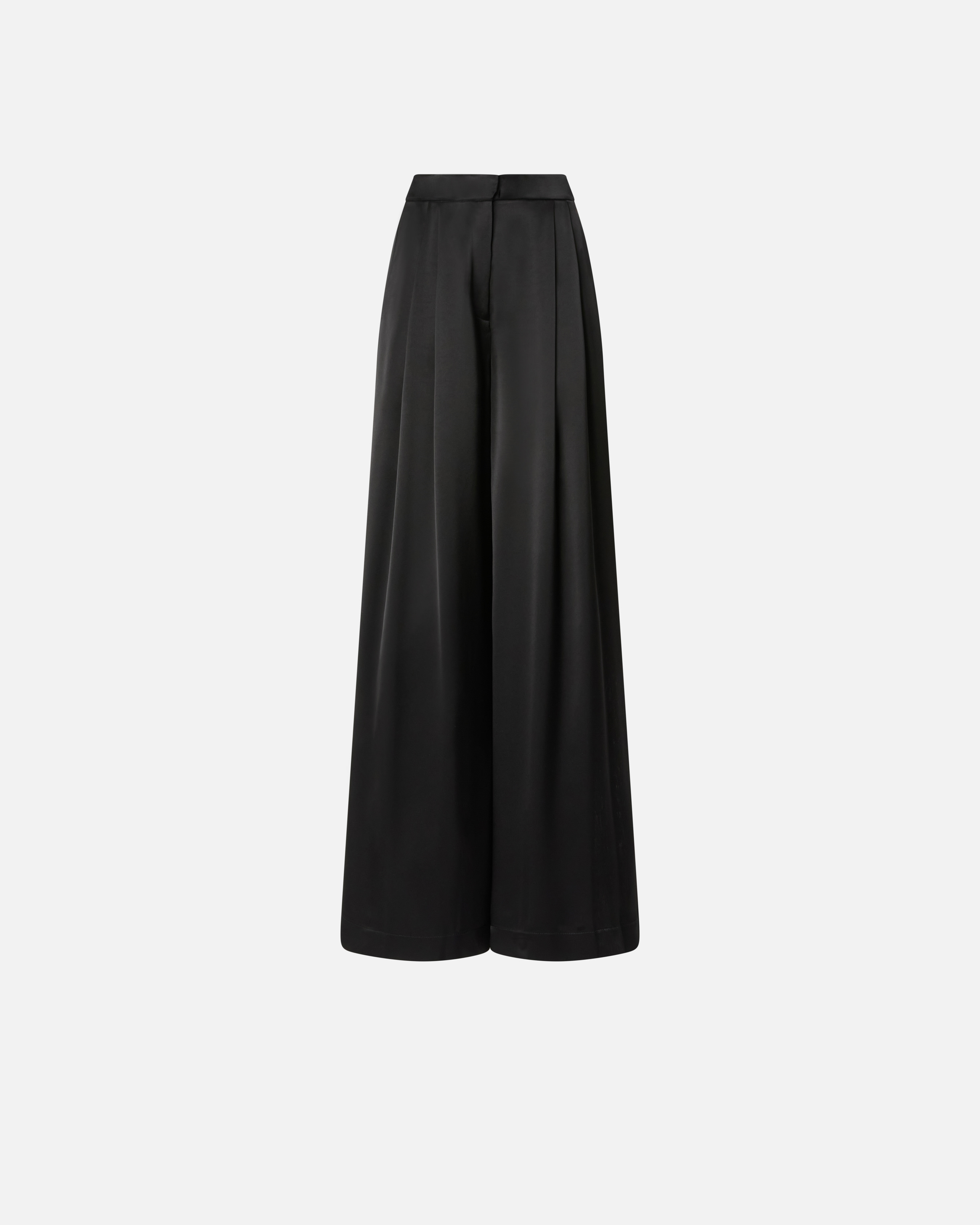 Pinko Wide-leg Trousers With Pleated Front In Black