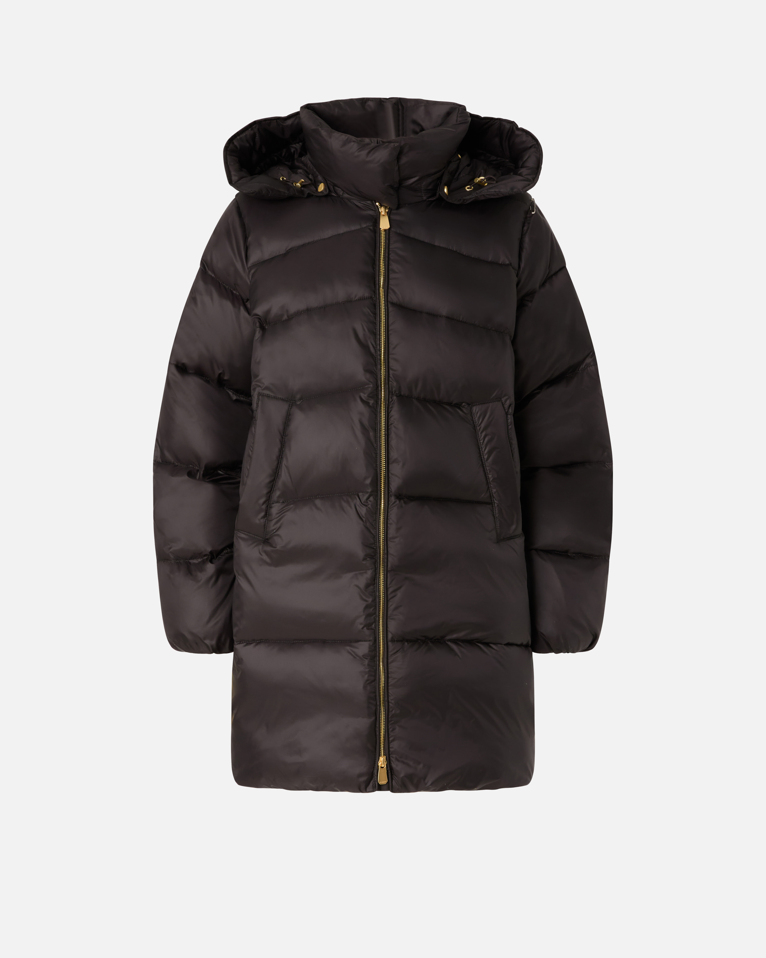Pinko Padded Down Jacket With Hood In Black