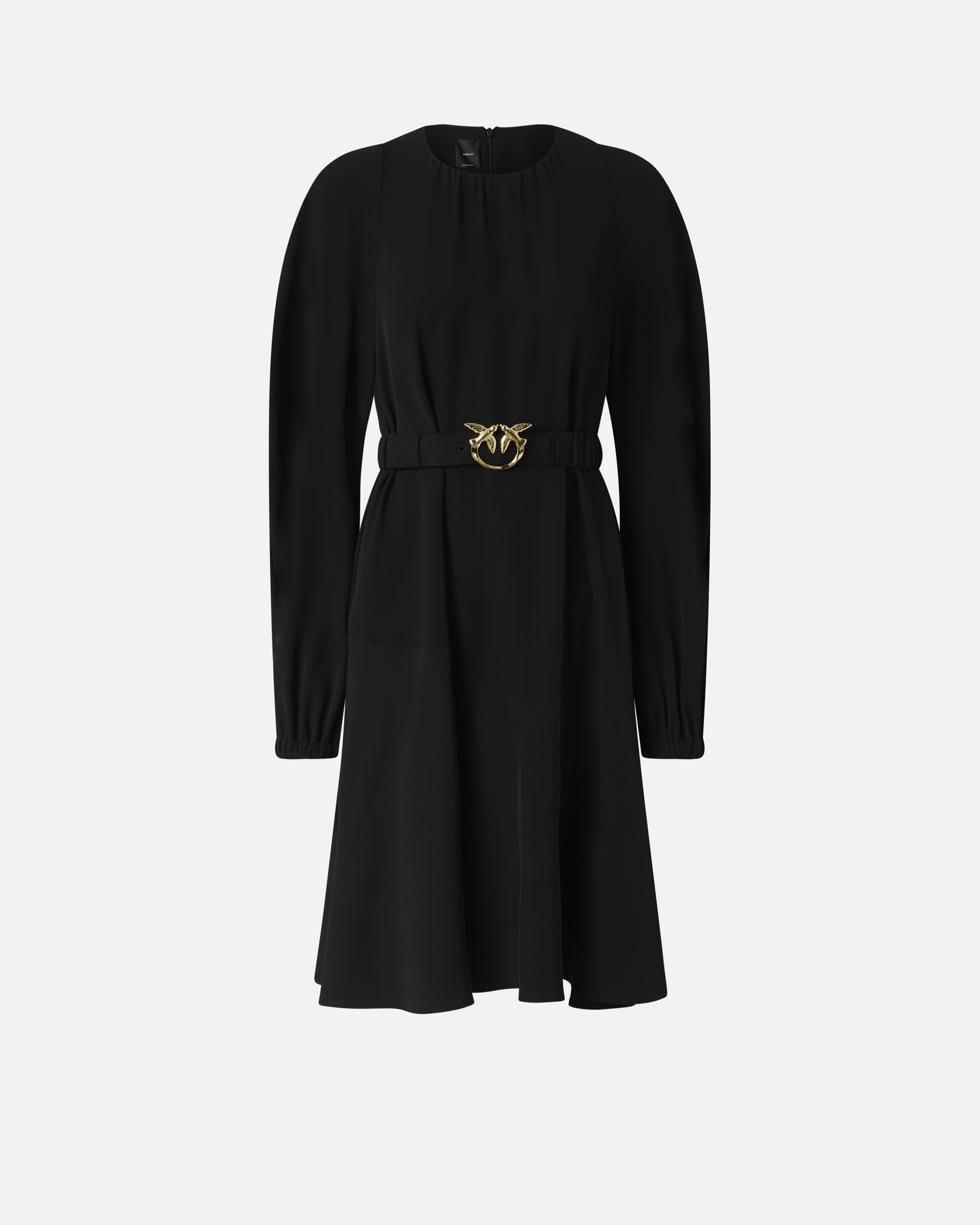 Pinko Love Birds Belted Midi Dress In Black