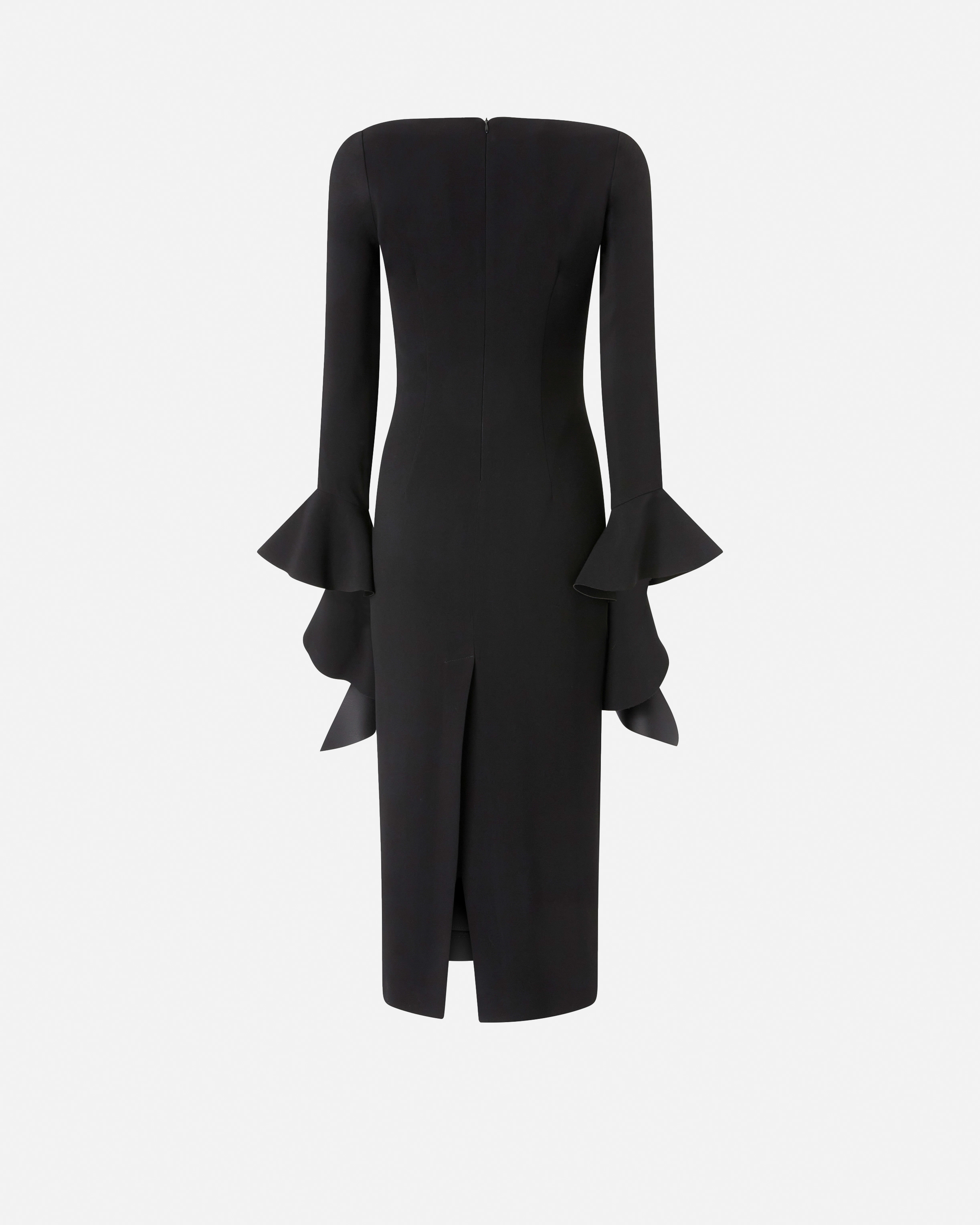 Pinko Formina Square-neck Midi Dress In Black