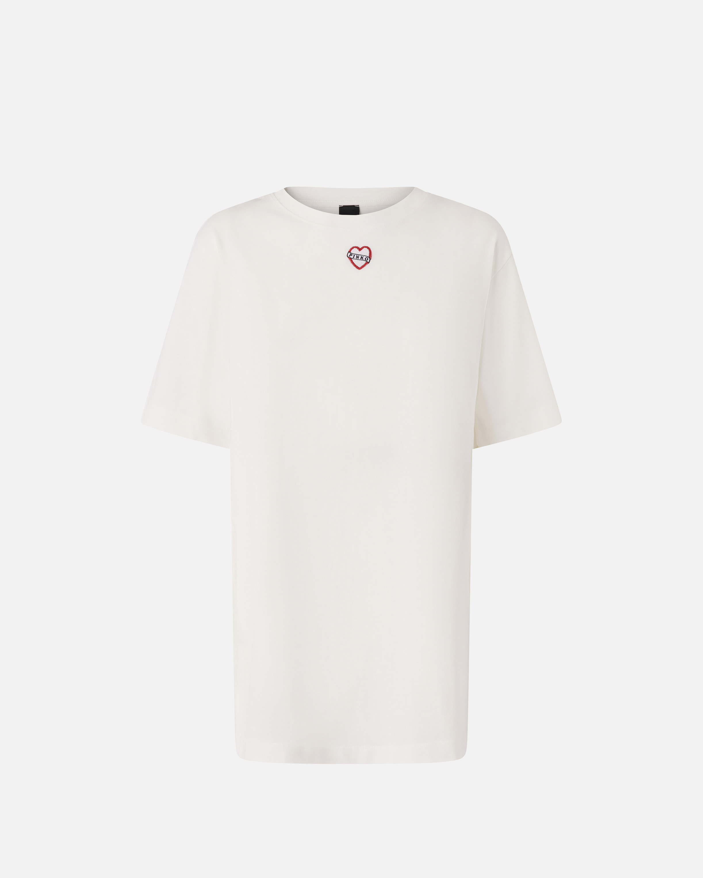 Oversized long T-shirt with print and embroidery PINKO