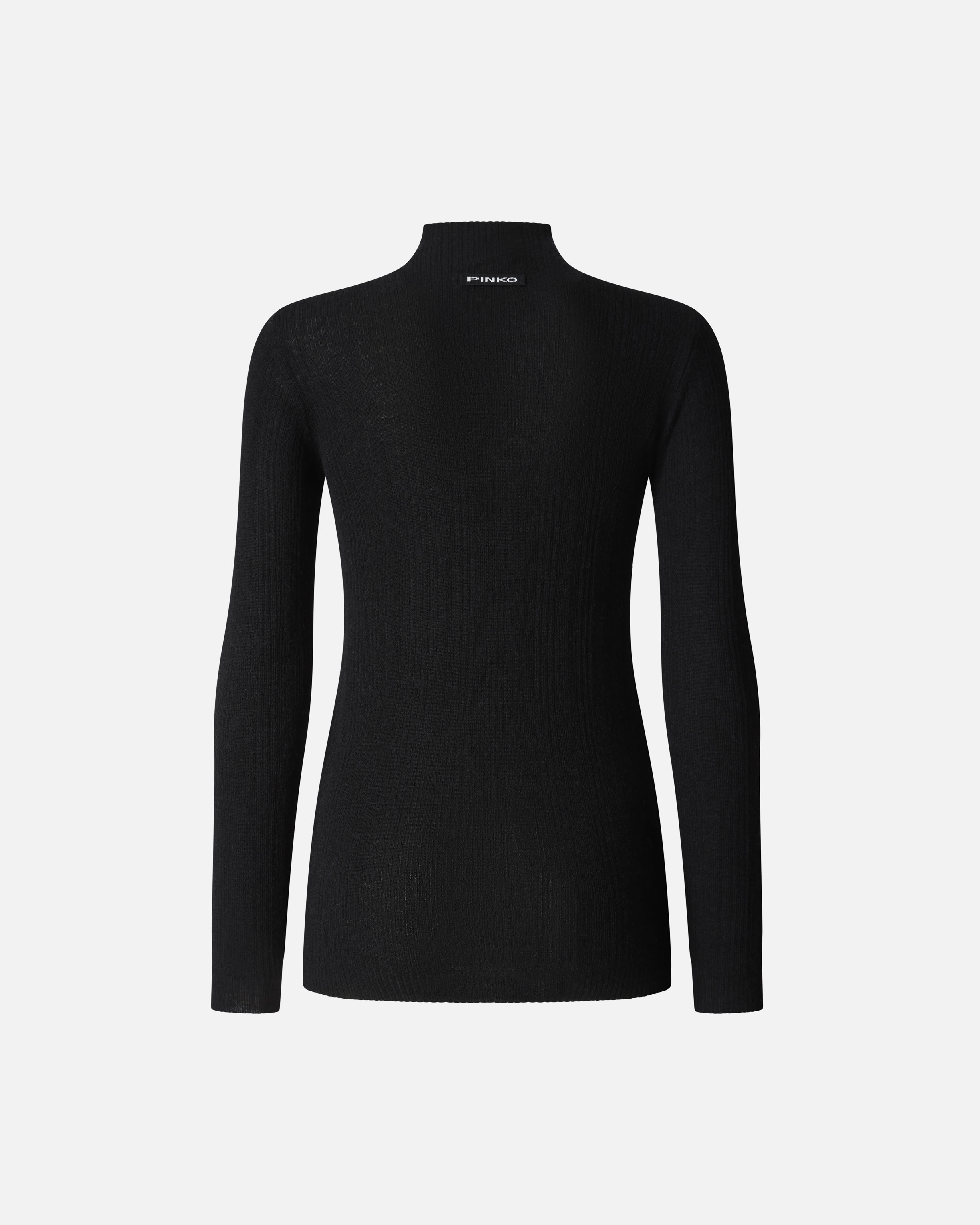 Pinko Slim-fit High-neck Sweater In Black