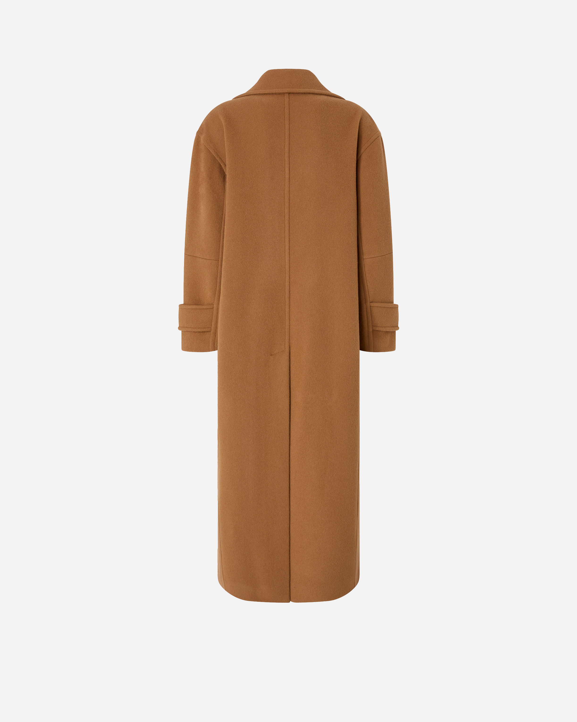 Pinko Long Double-breasted Wool-blend Cloth Coat In Brown