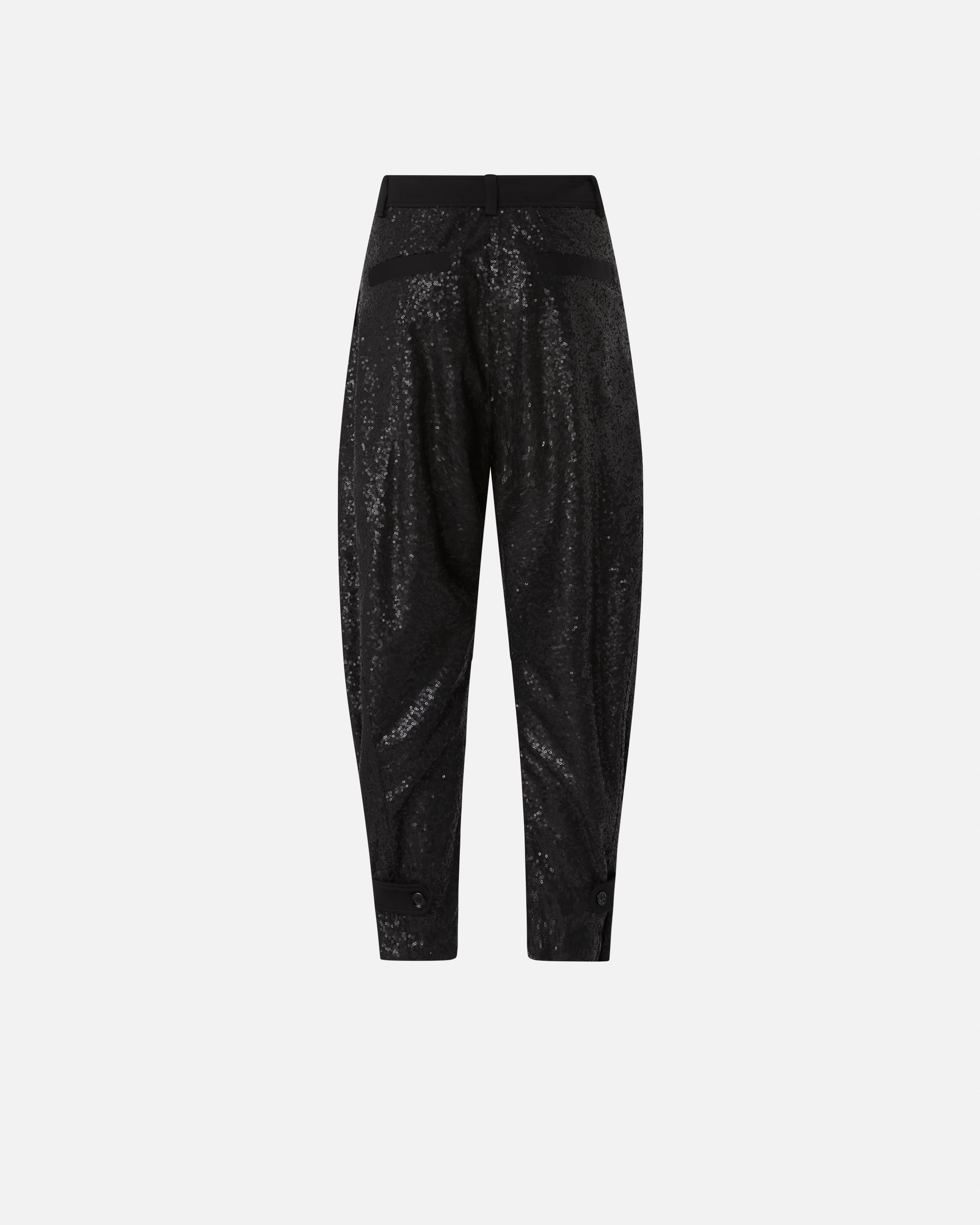 Pinko Small Sequin P-pants Trousers In Limo Black