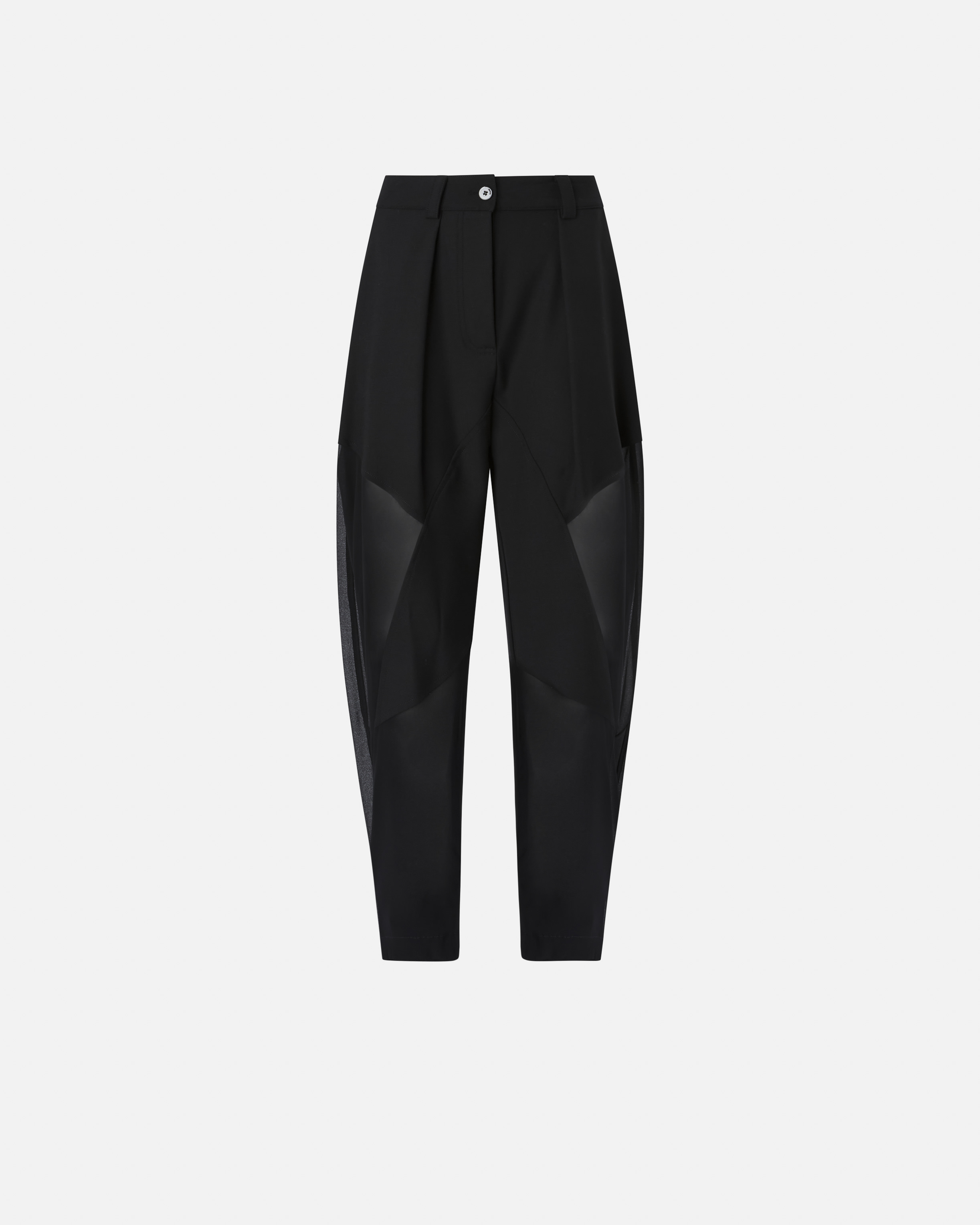 Pinko P-pants Trousers In Technical Fabric With In Limo Black