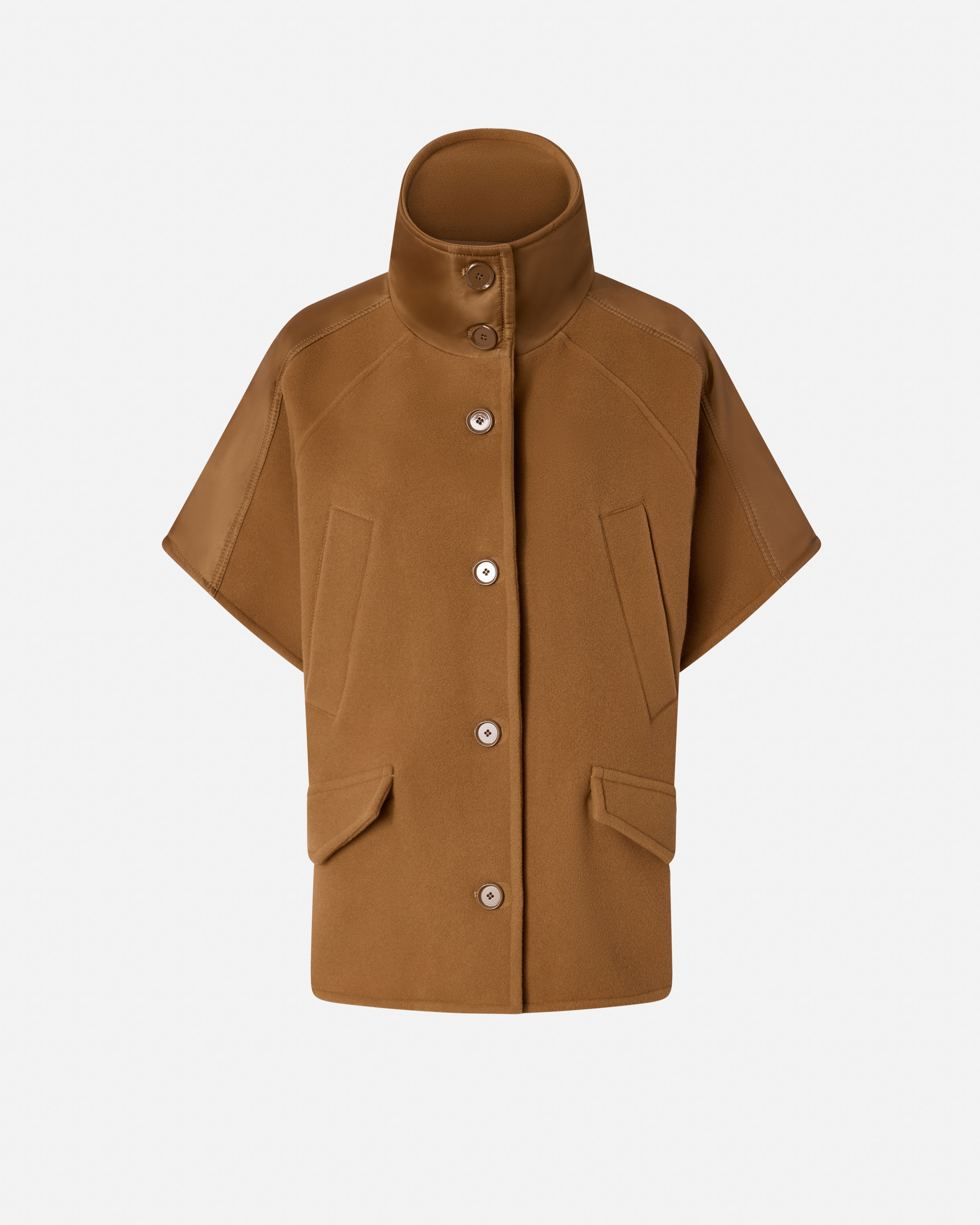 Cape aus Tuch mit hohem Kragen - Braun - large | Pinko 