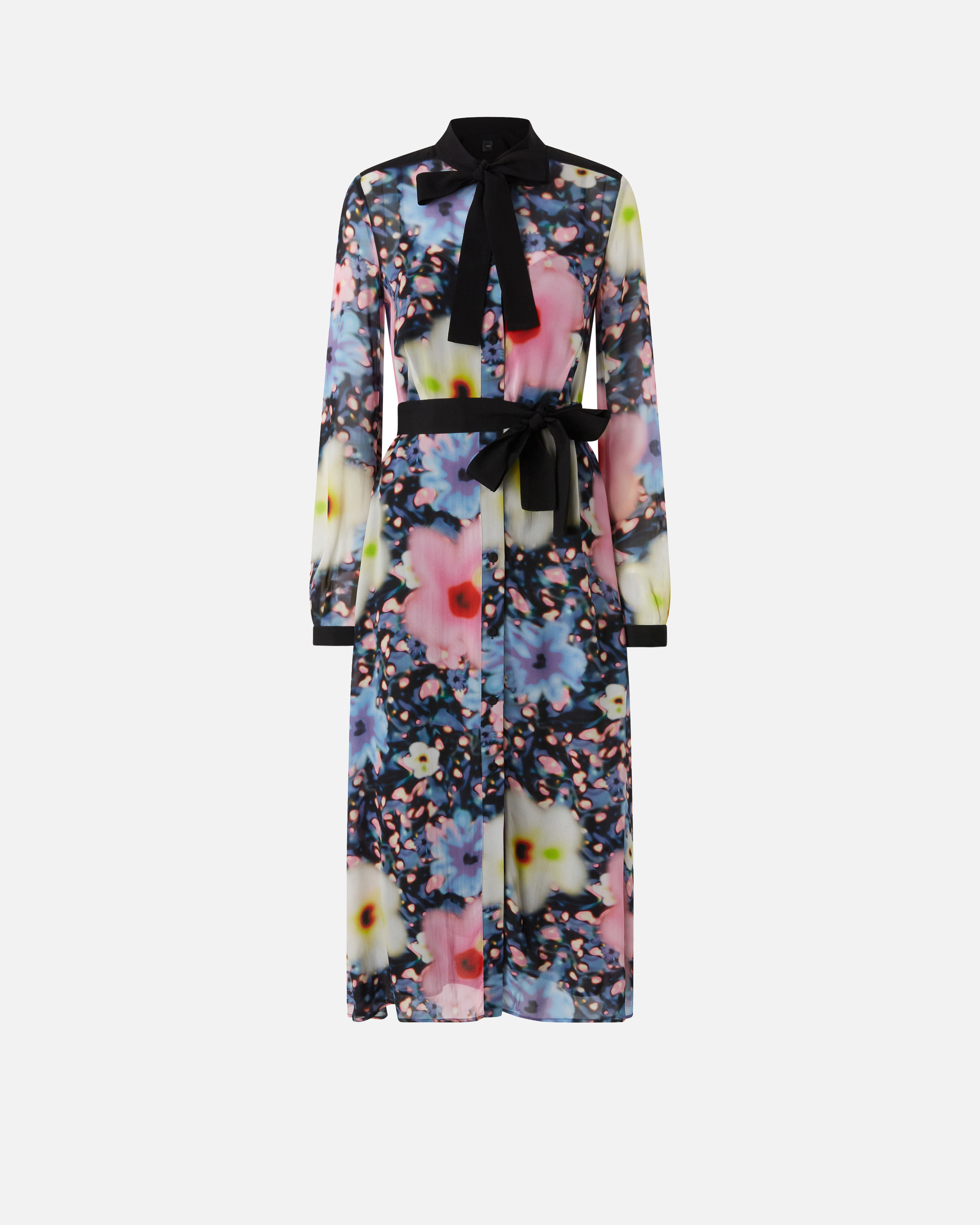 Floral shirt dress - Black, Multicolor, Pink - large