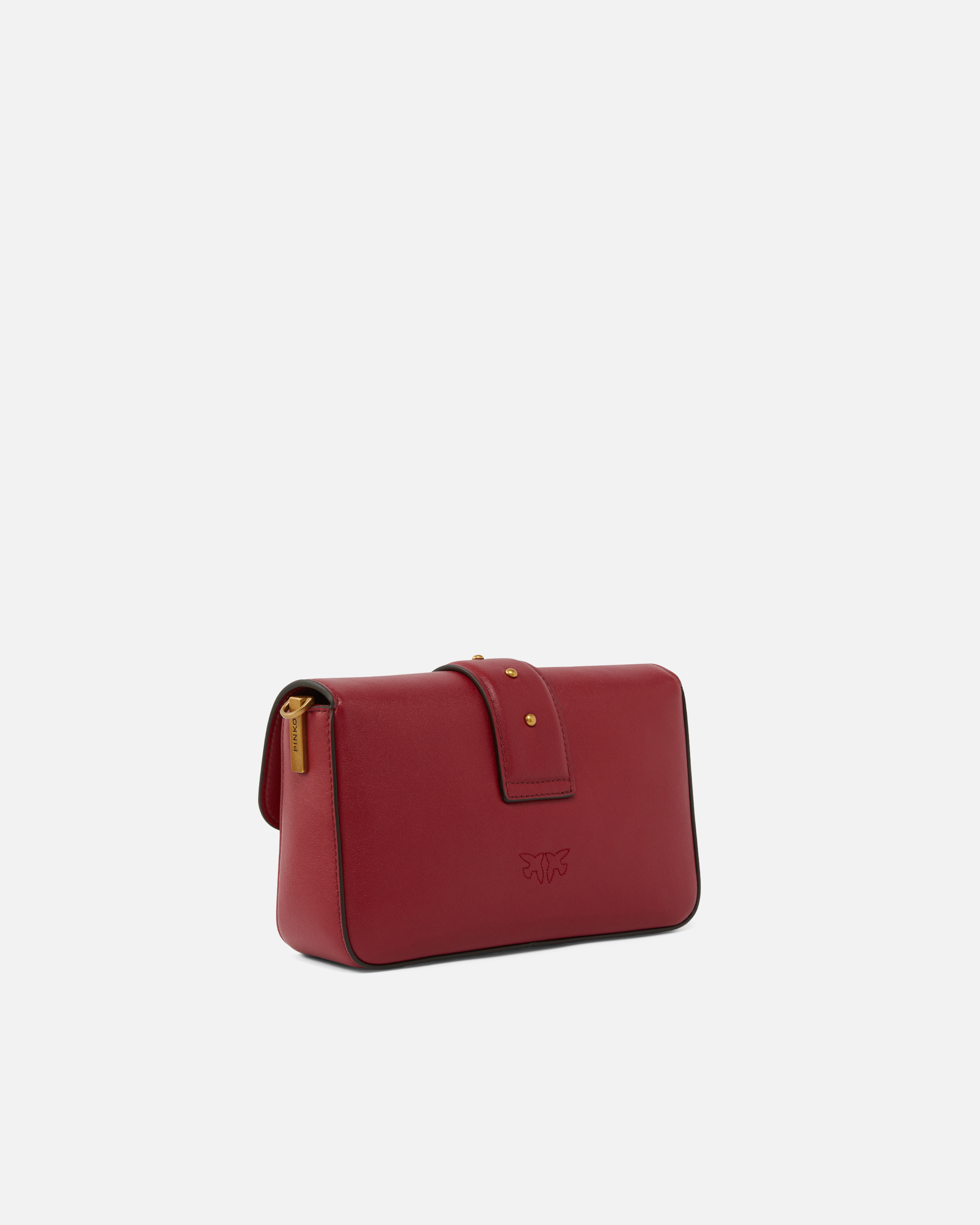 Pinko Mini Love Bag Slouchy Shoulder Bag In Leather With Two Straps In Red