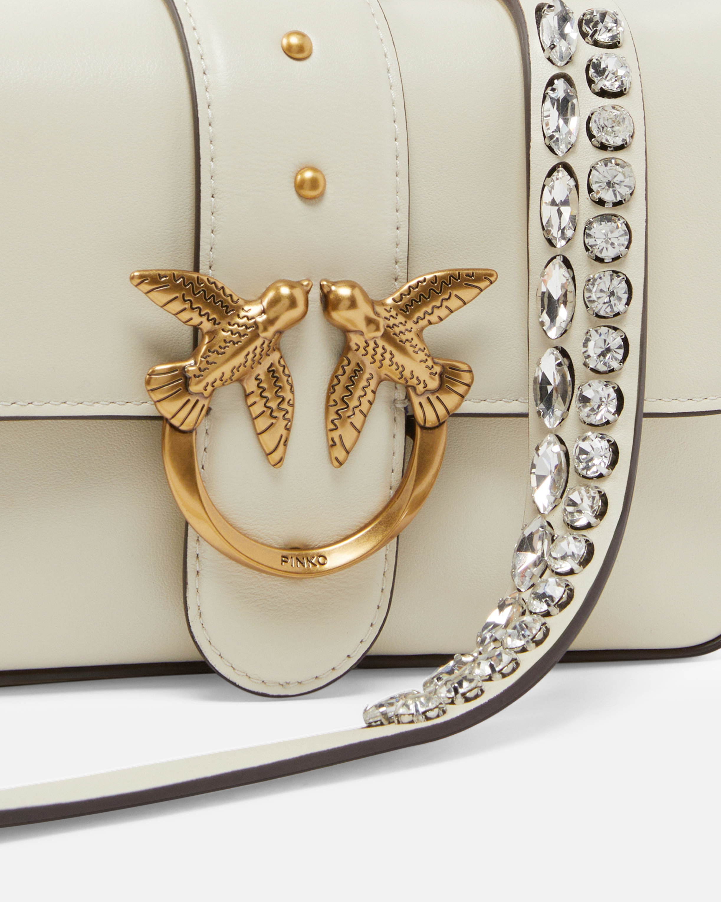 Borsa a spalla piccola Mini Love Bag Slouchy in pelle con doppia tracolla 2