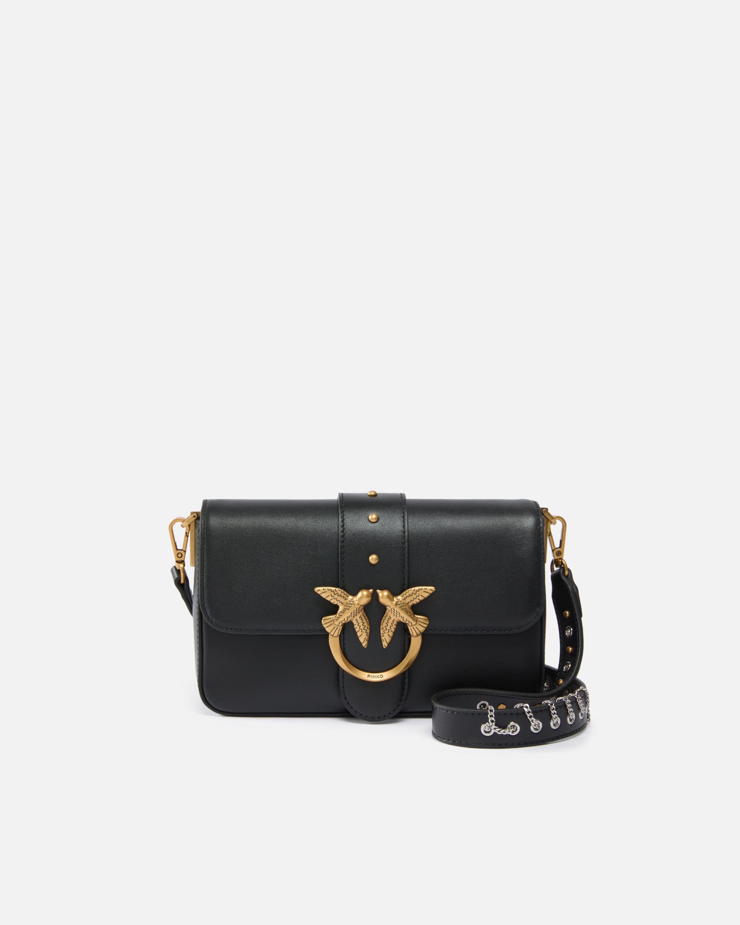 Pinko Mini Love Bag Slouchy Shoulder Bag In Leather With Two Straps In Multi