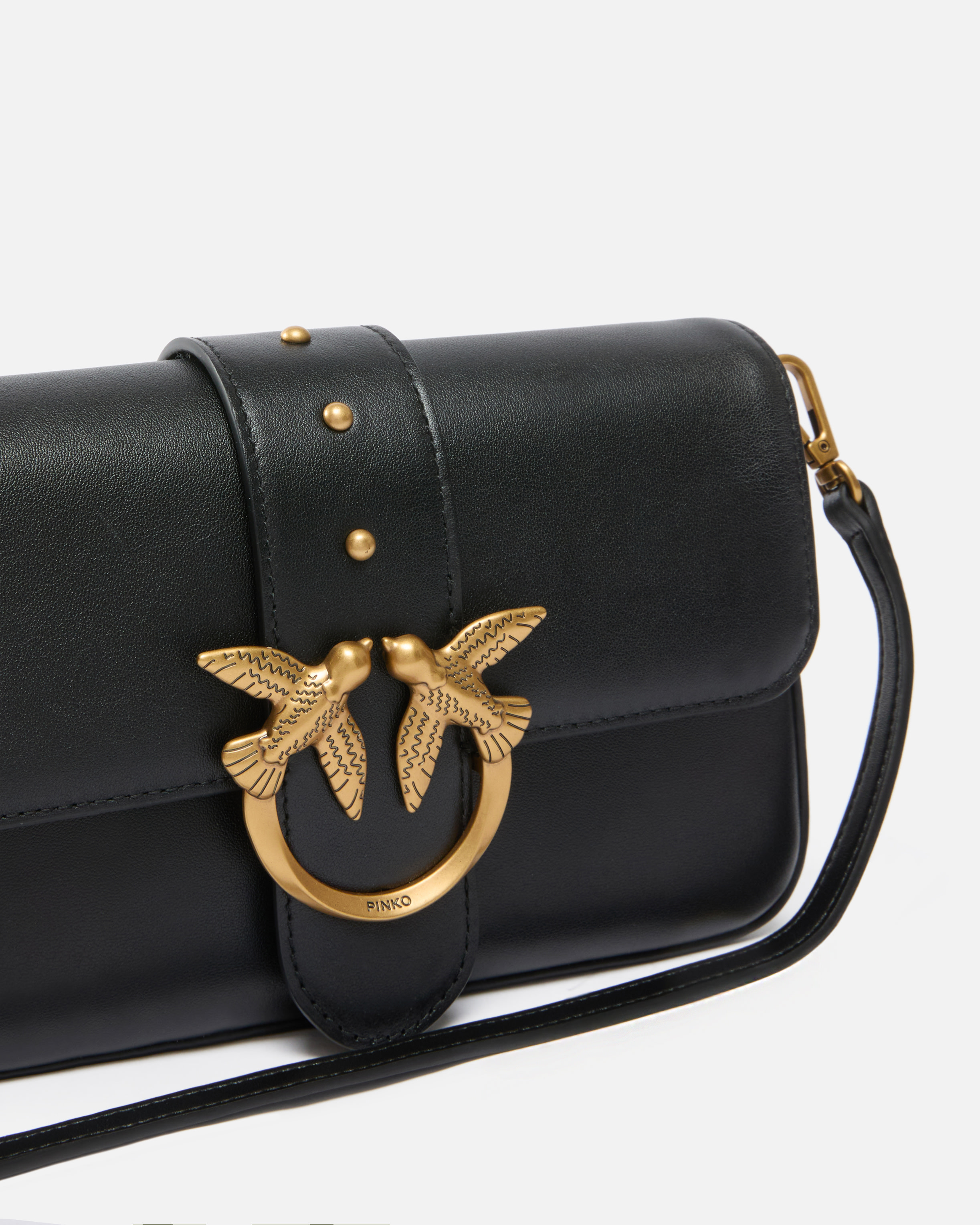 Pinko Mini Love Bag Slouchy Shoulder Bag In Leather With Two Straps In Multi