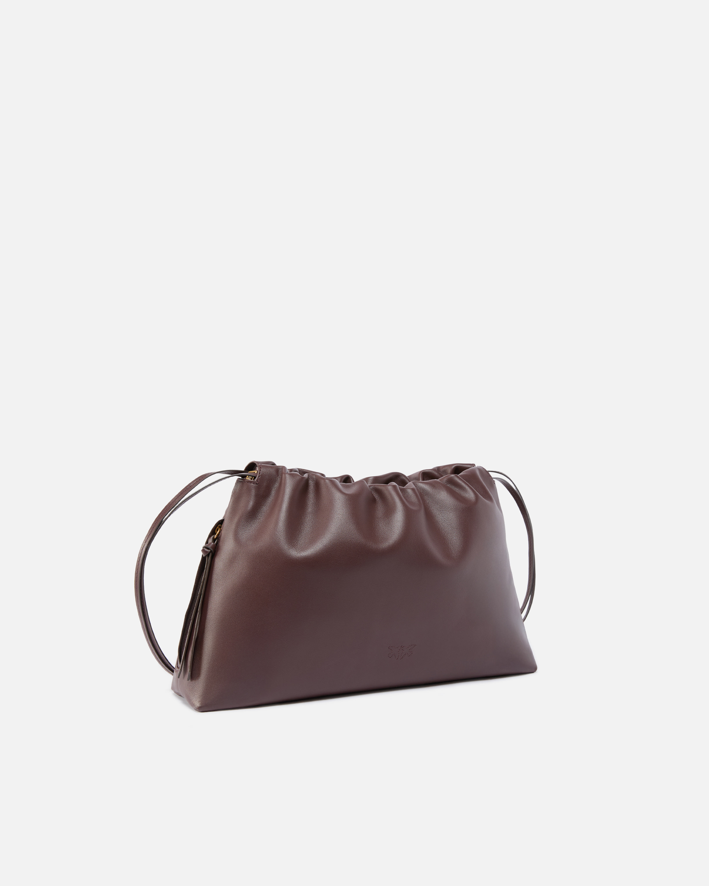 Pinko Large Shoulder Clutch In Leather With Love Birds Logo