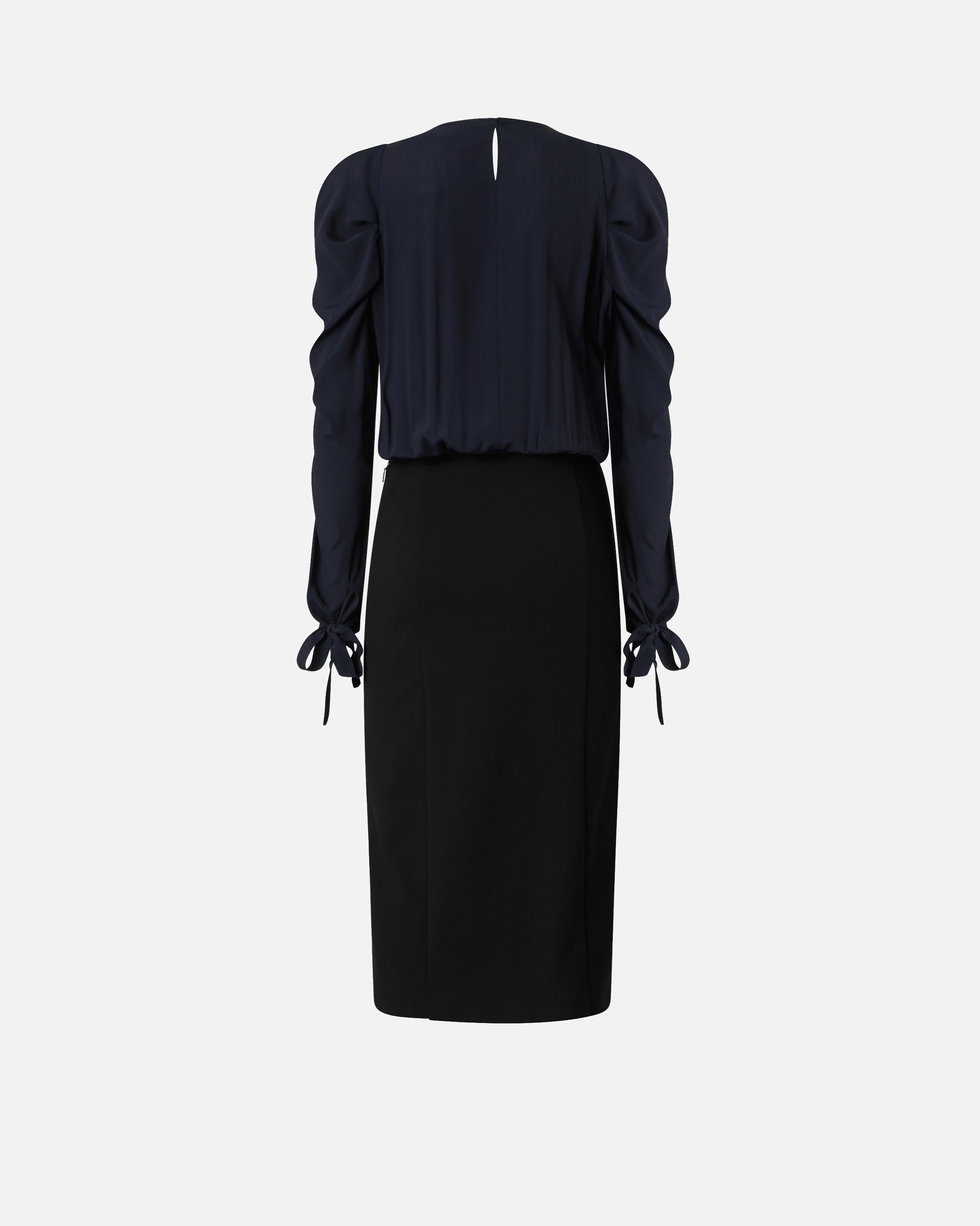 粘合收腰中长连衣裙 1