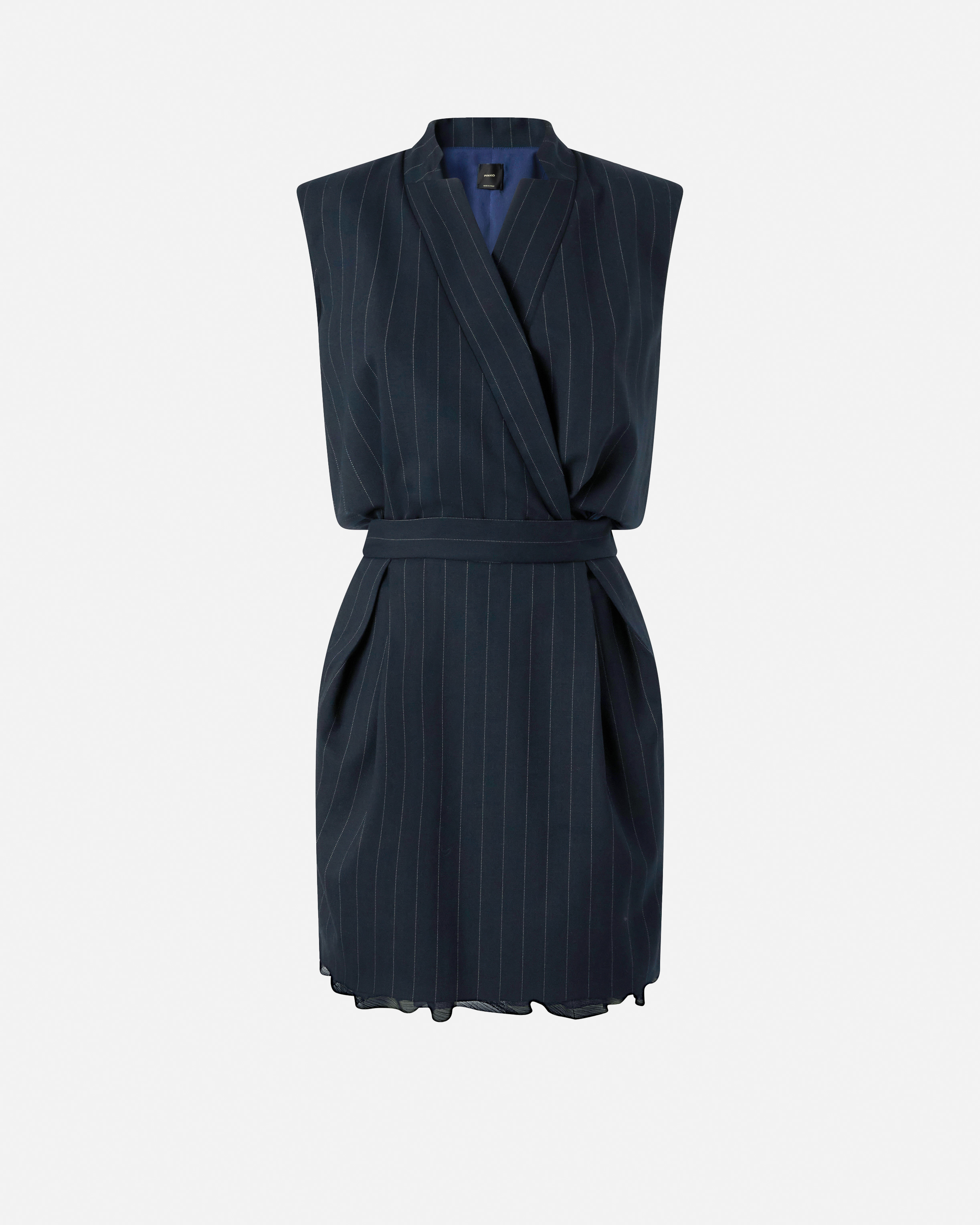 细条纹羊毛无袖短款连衣裙 4