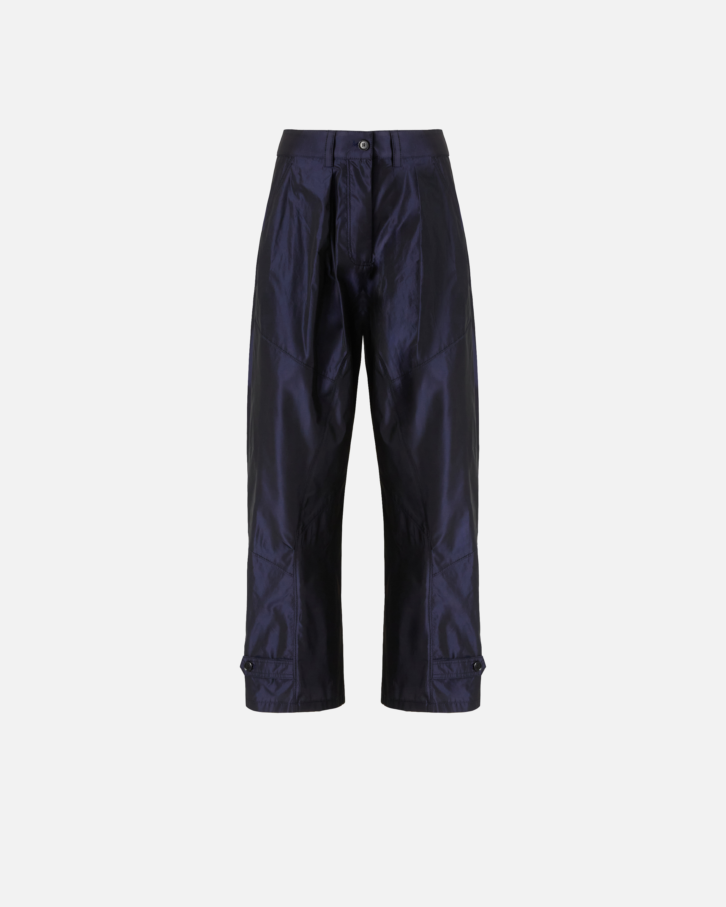 亮泽塔夫绸长裤 0