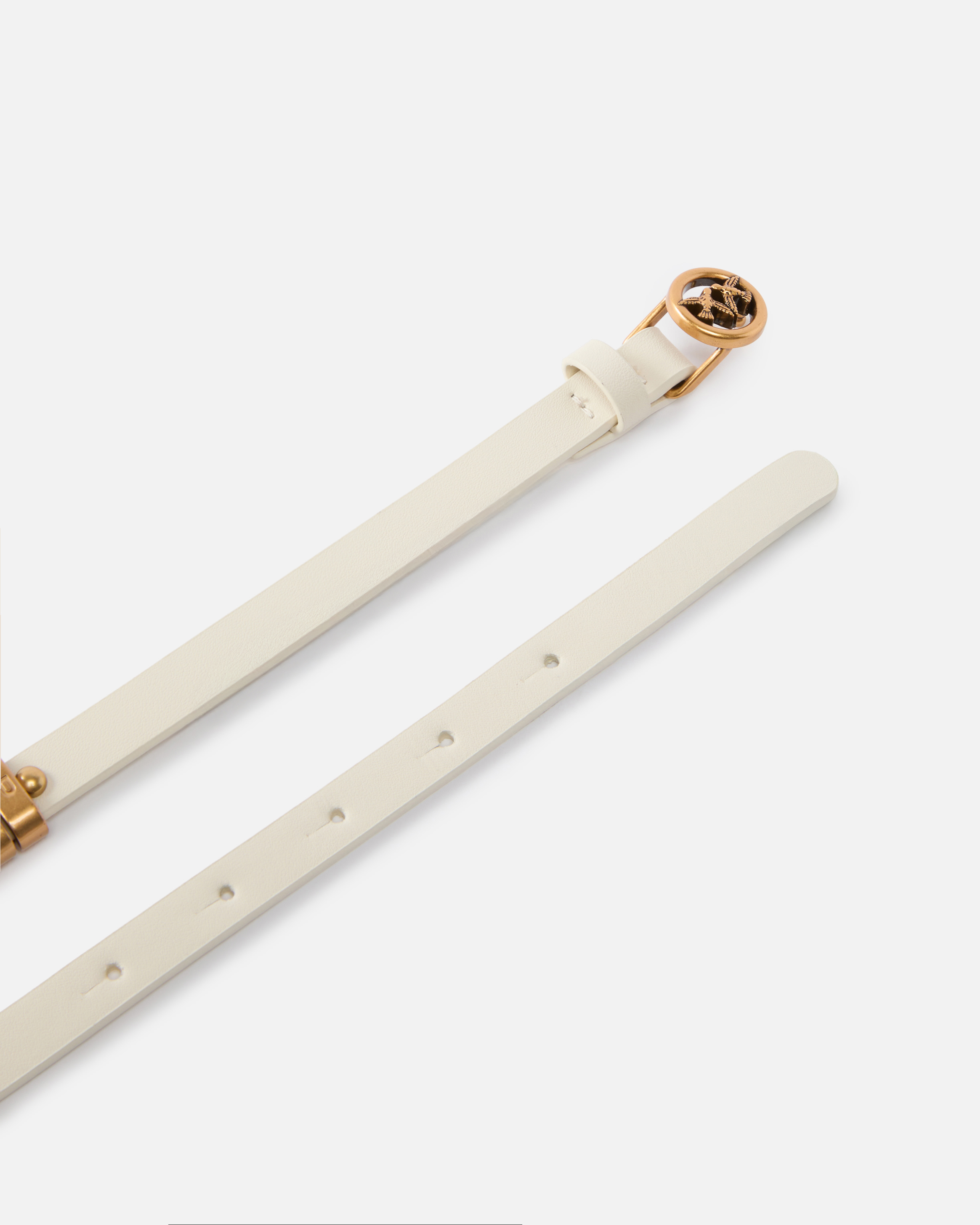 Pinko 1.2 Cm Leather Studded Belt In White
