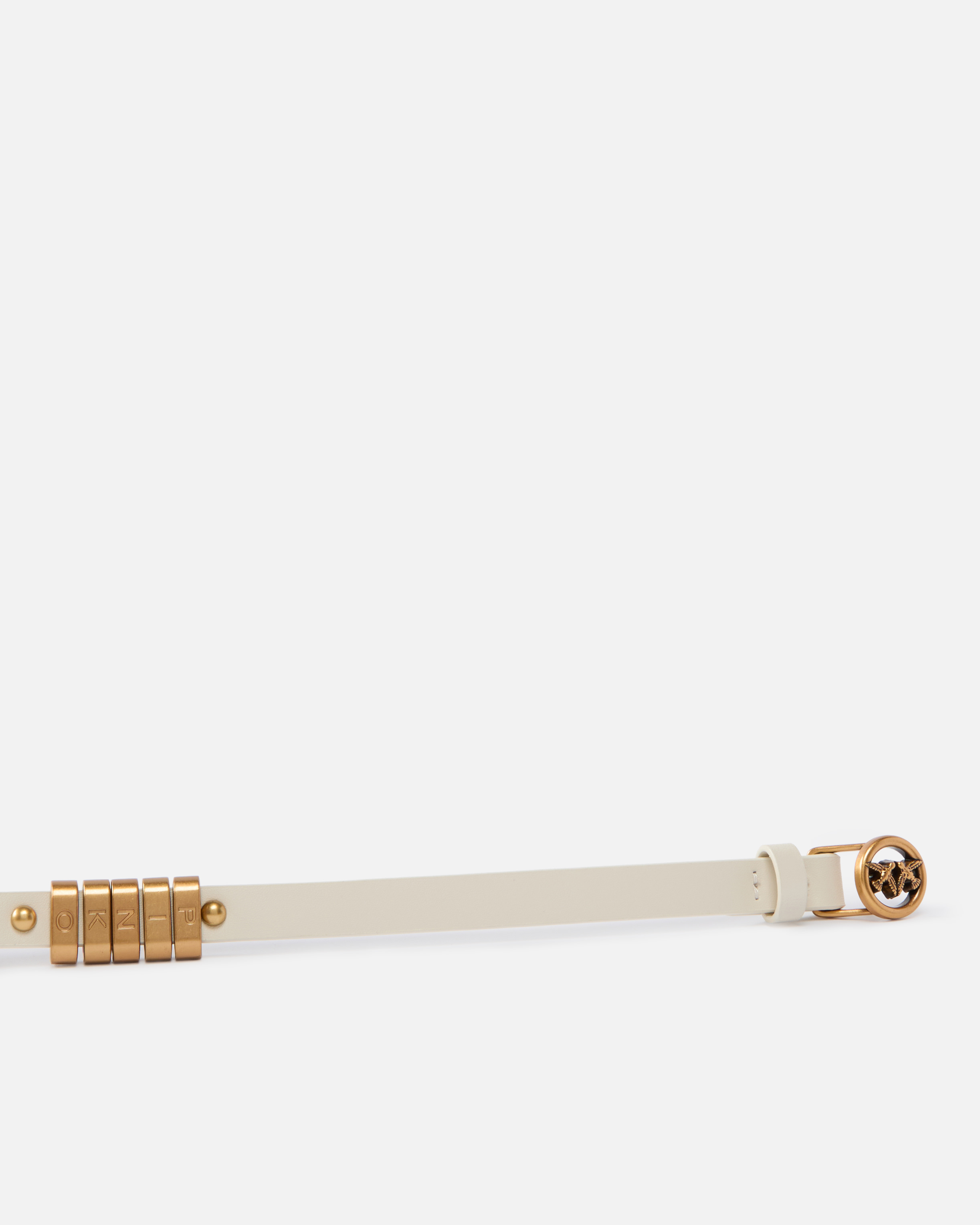 Pinko 1.2 Cm Leather Studded Belt In White